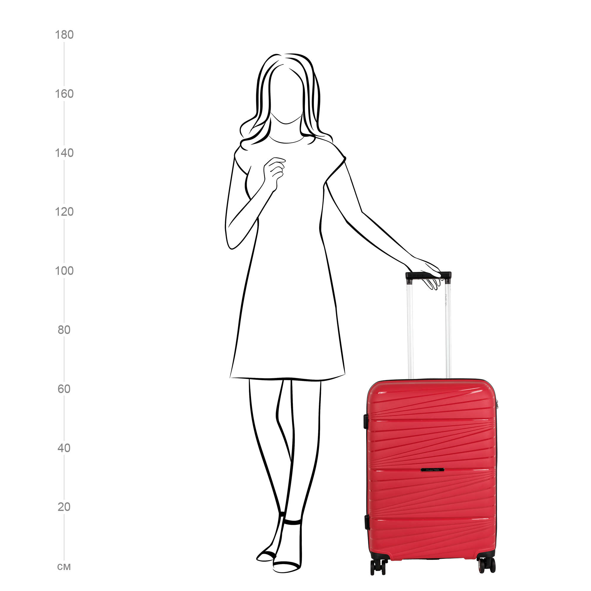 Чемодан средний POLAR РР820-24" Grey