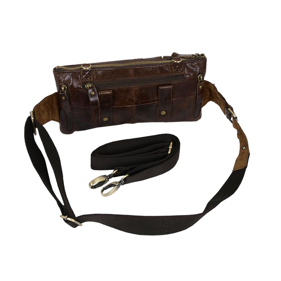 Кожаная сумка на пояс и на ремень POLA 0213 Coffee