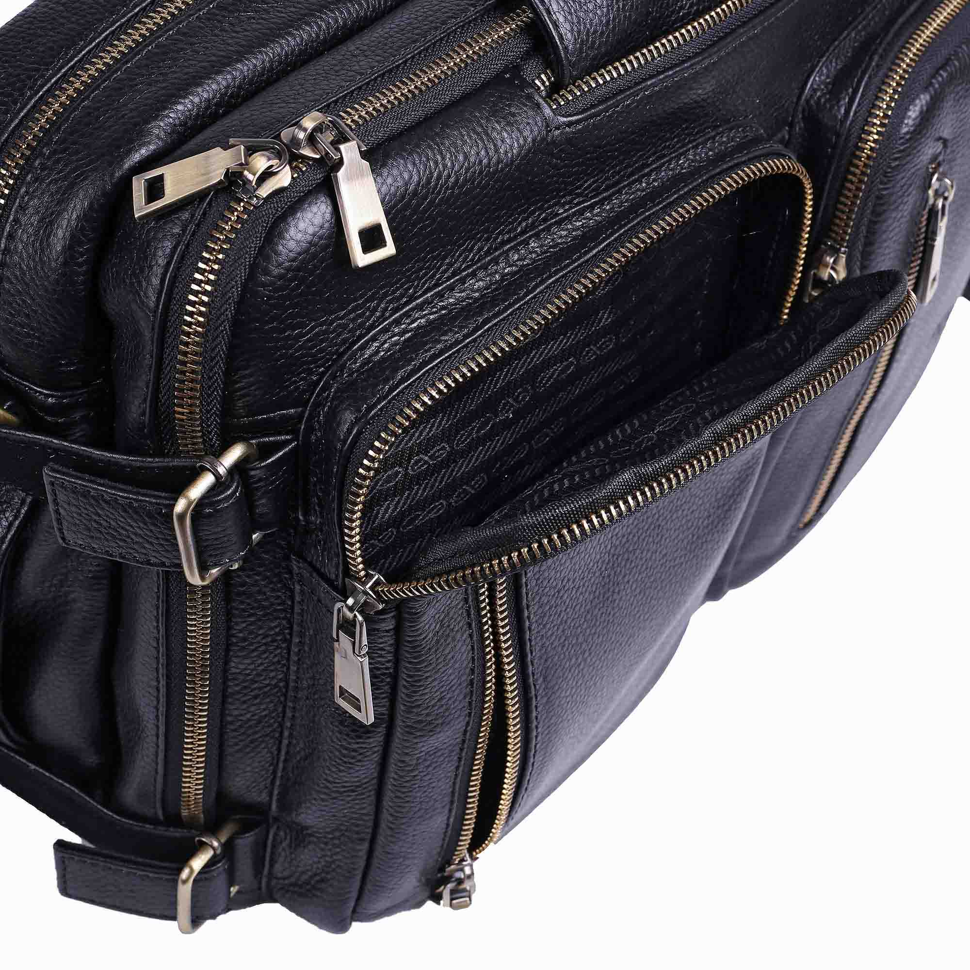 Сумка-рюкзак из натуральной кожи POLA 6031 Black