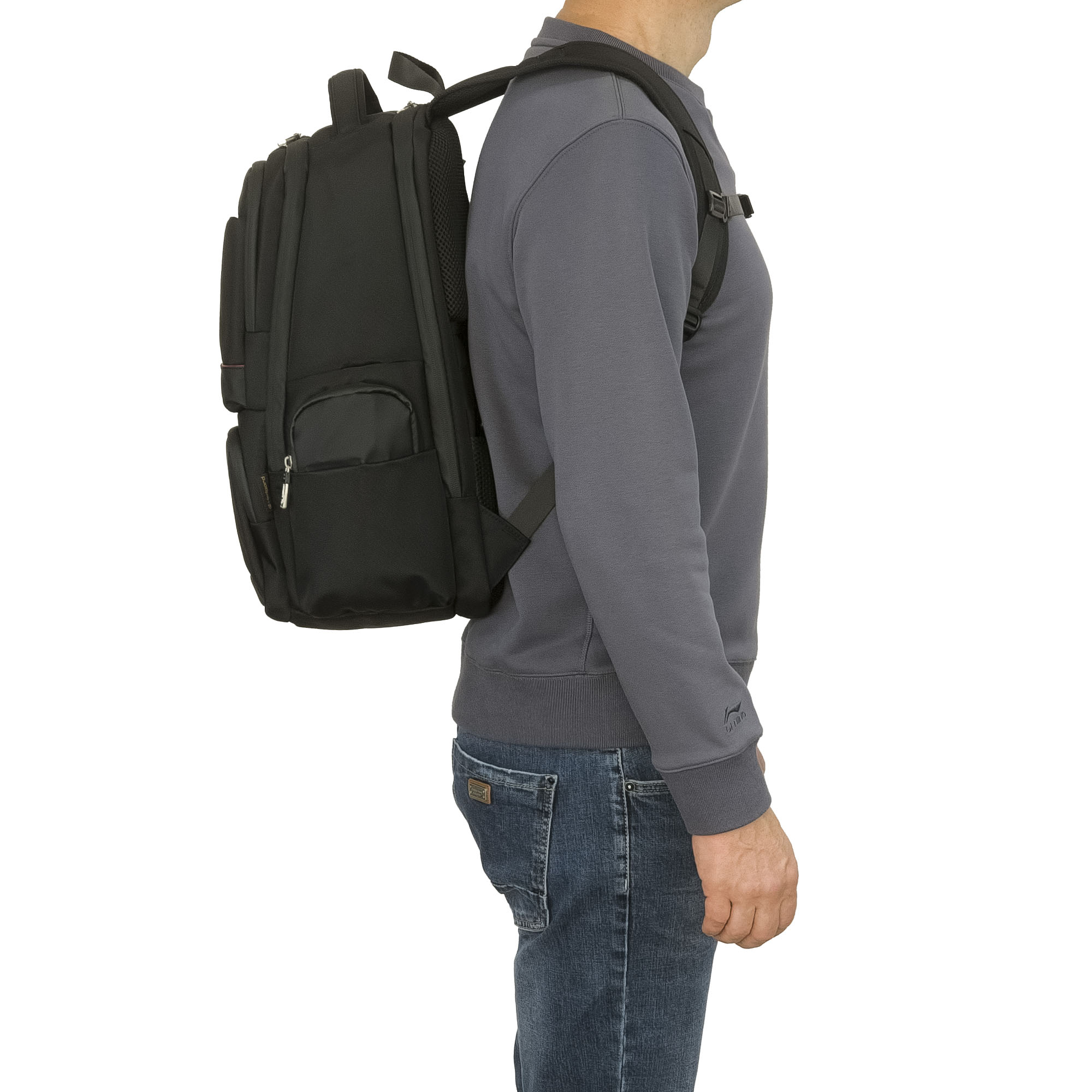 Городской рюкзак с тремя отделениями  Hedgard 0011 Black