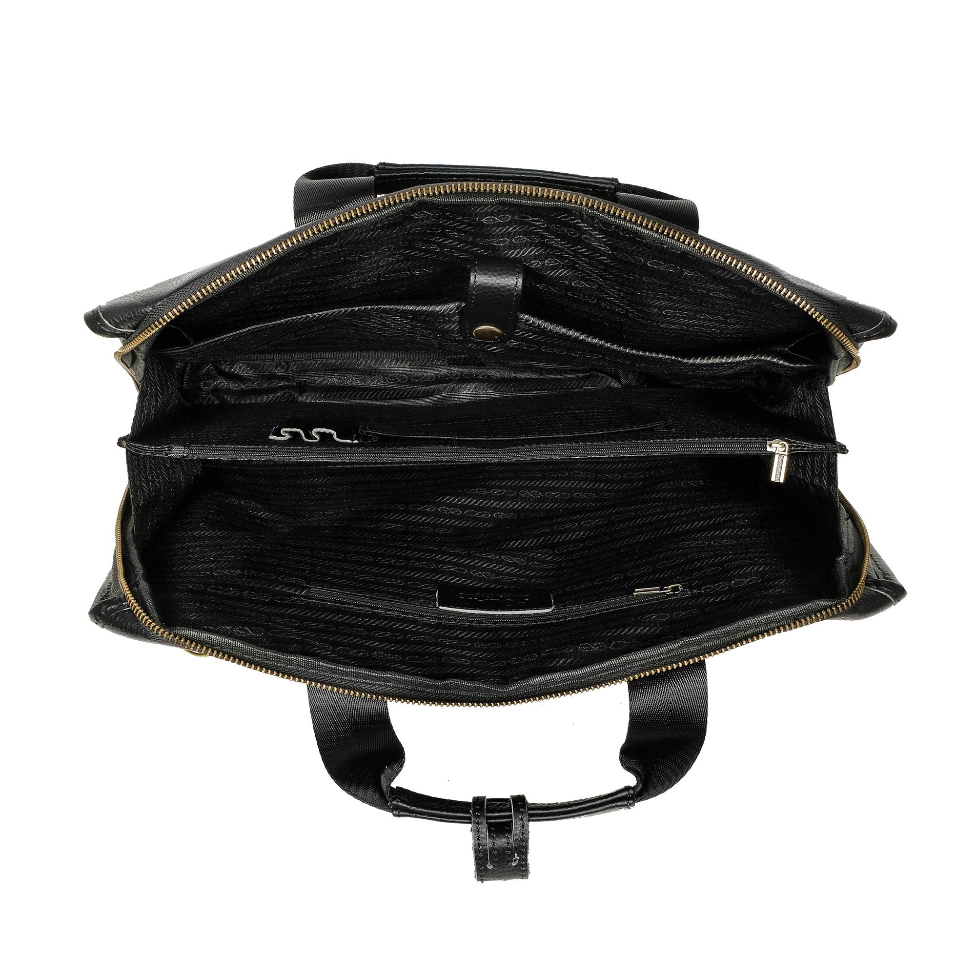 Портфель-папка из натуральной кожи POLA 5191 Black