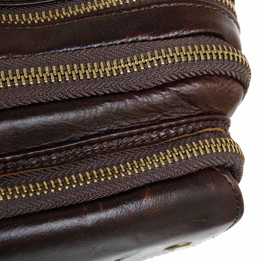 Кожаная сумка на пояс POLAR 21587 Coffee