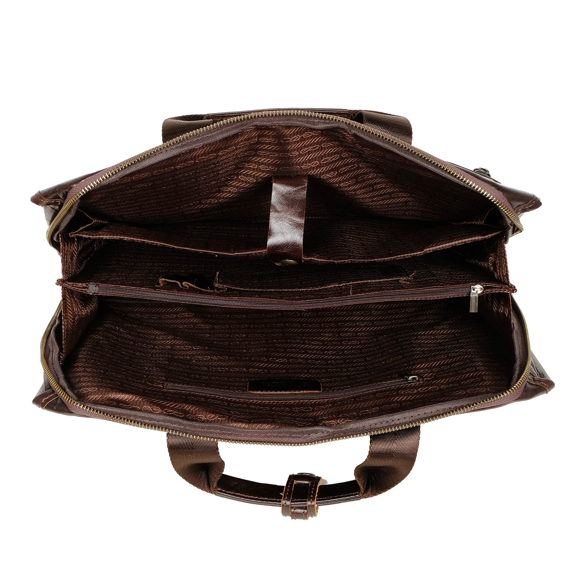 Портфель-папка из натуральной кожи POLA 5191 Brown