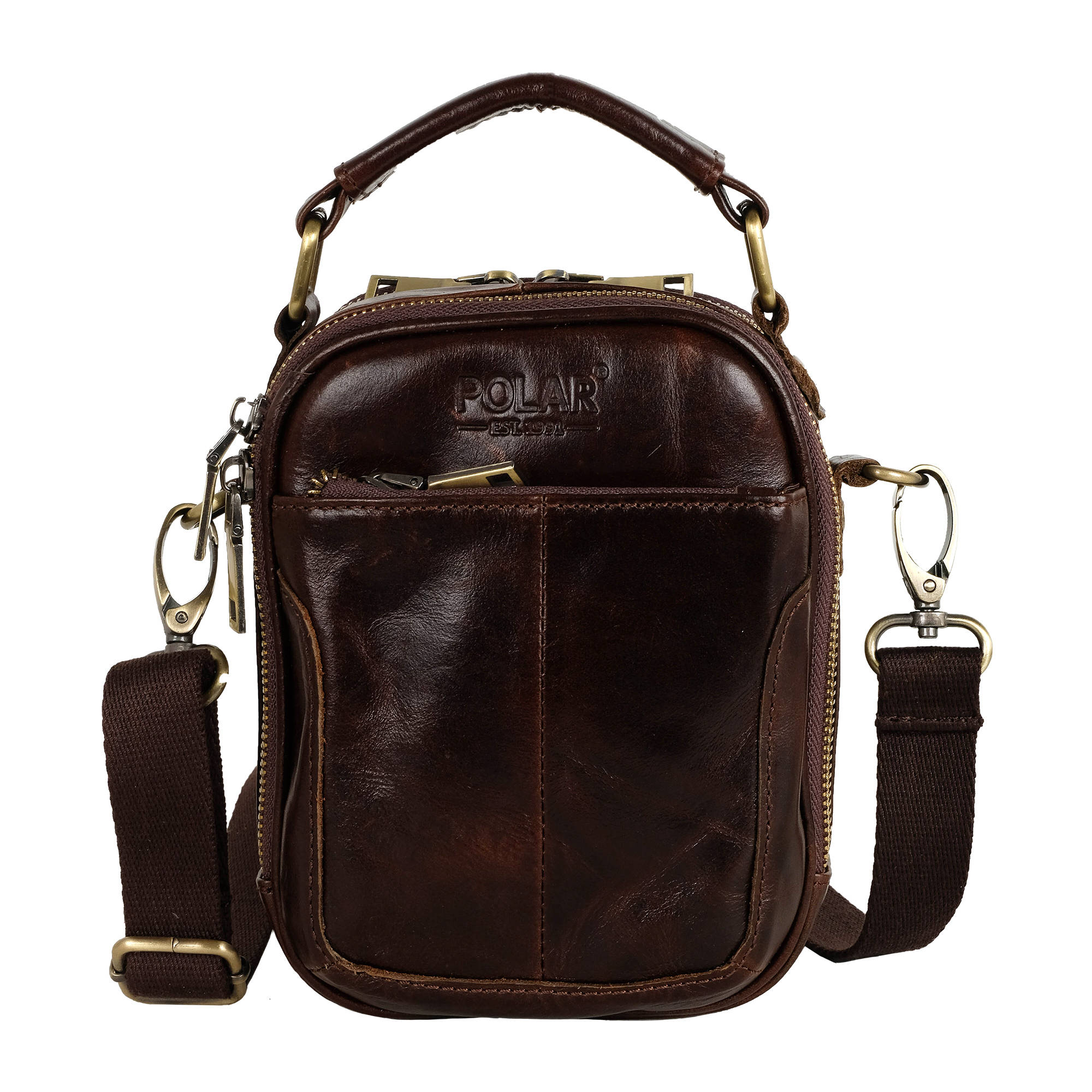 Мужская кожаная сумка POLAR 24021 Brown