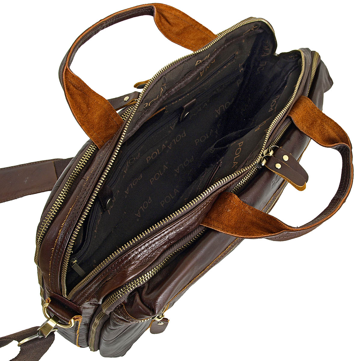 Мужская сумка для документов А4 и ноутбука POLA 0121 Brown