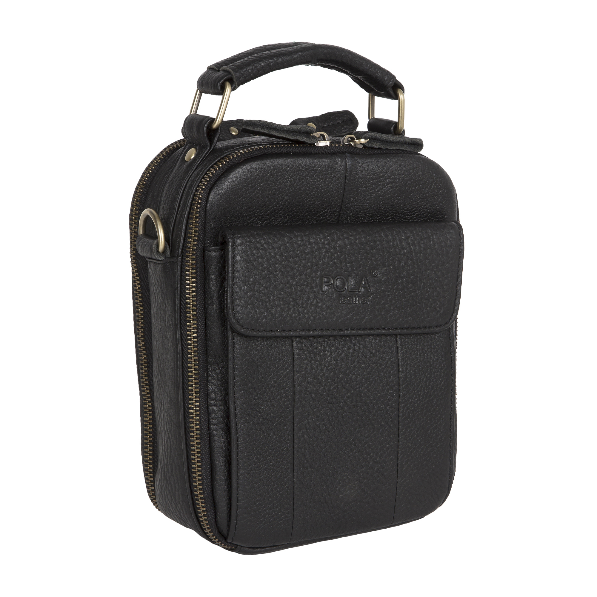 Мужская кожаная сумка POLA 25031 Black