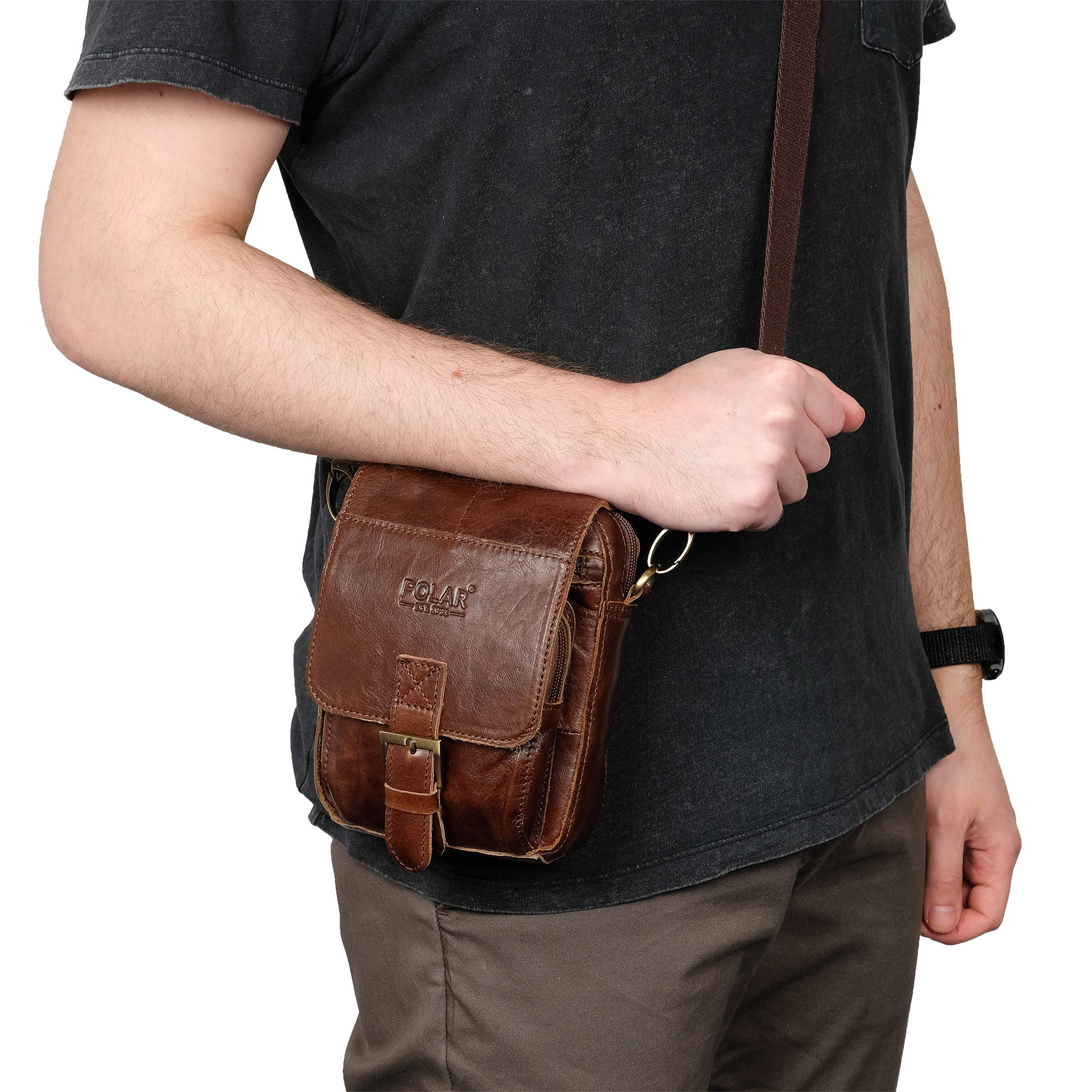 Маленькая сумка на плечо POLAR 20181 Brown