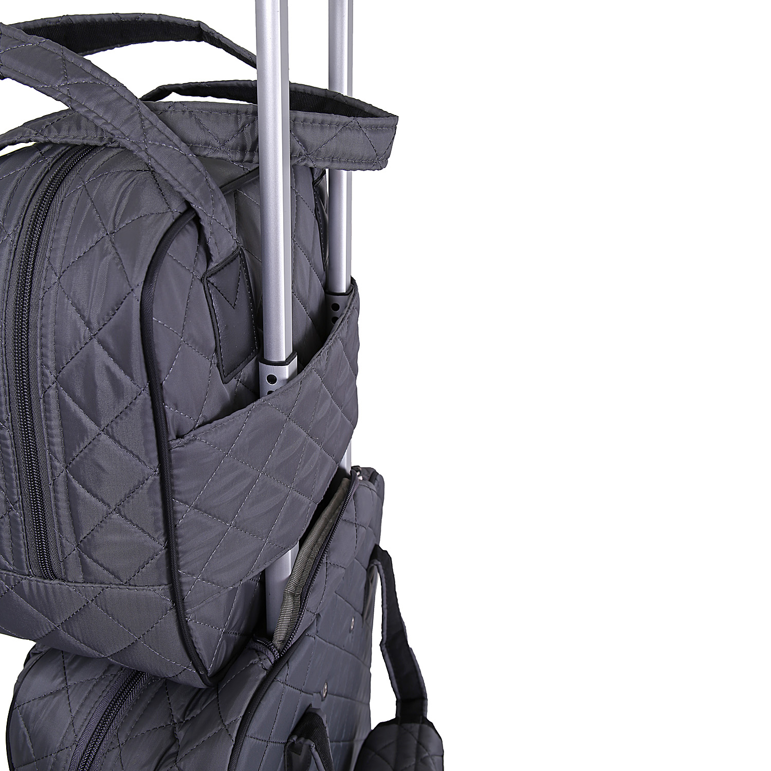 Сумка с креплением на ручку чемодана POLAR П7101 Grey, цвет: серый ...