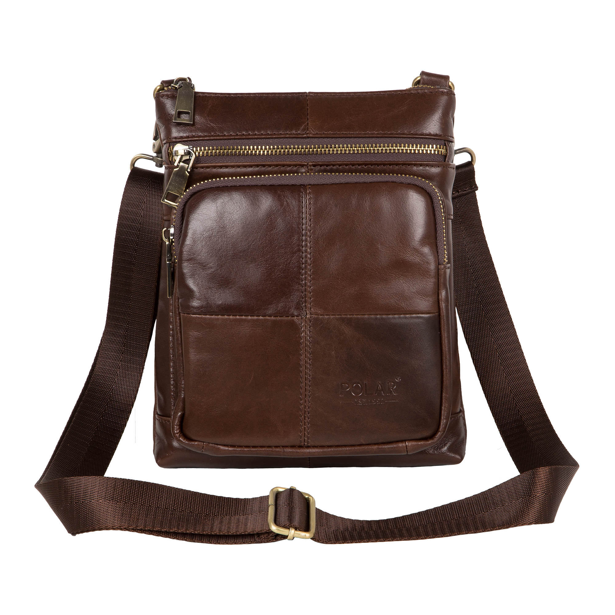 Кожаная сумка на плечо POLAR 0500302 Brown