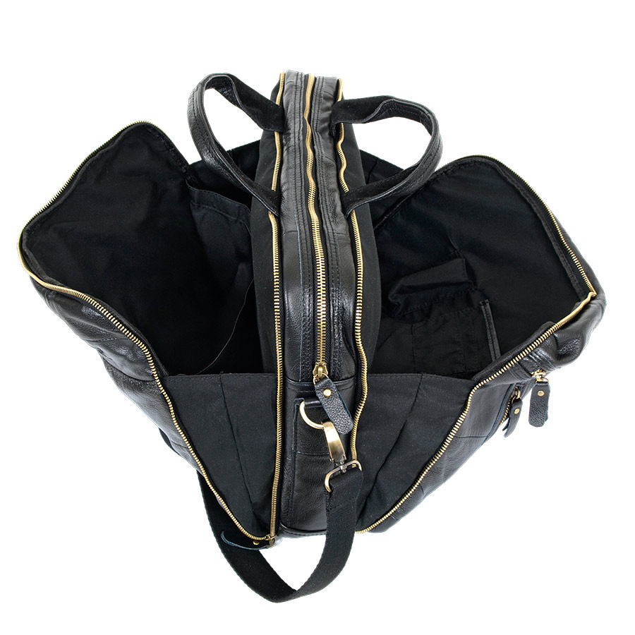 Мужская кожаная сумка для документов А4 и ноутбука POLA 0121 Black