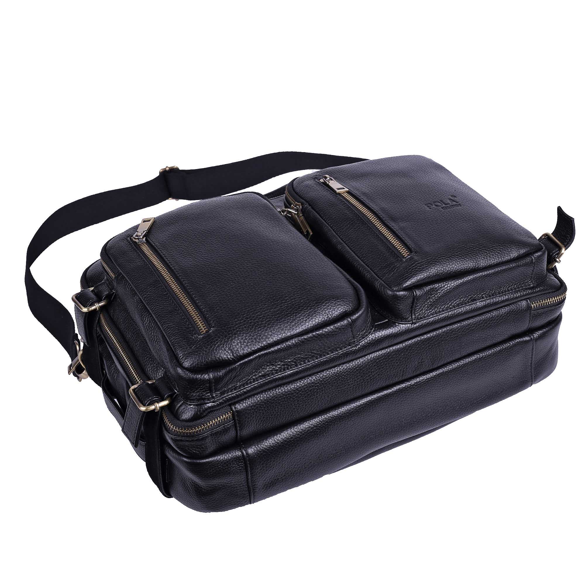 Сумка-рюкзак из натуральной кожи POLA 6031 Black