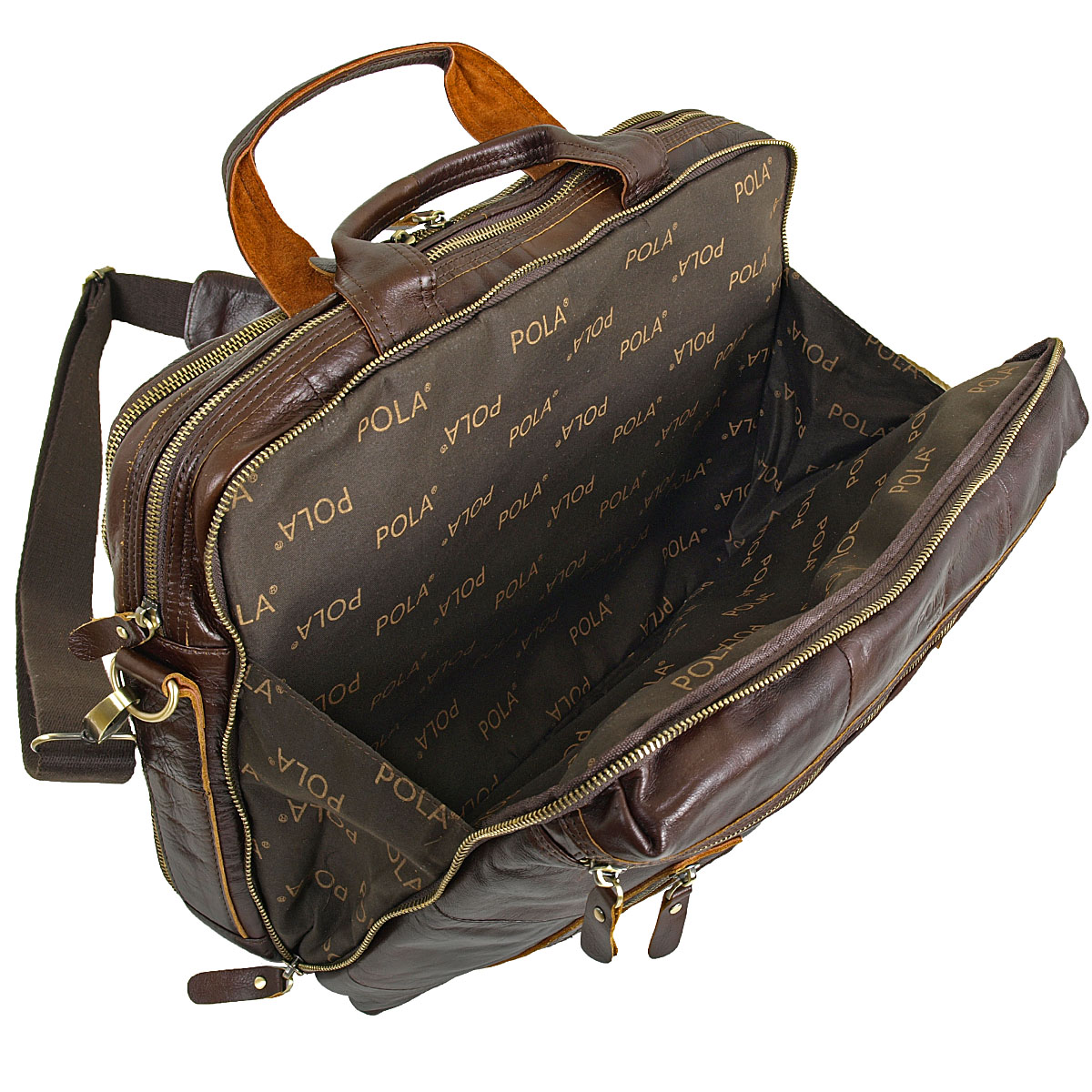 Мужская сумка для документов А4 и ноутбука POLA 0121 Brown