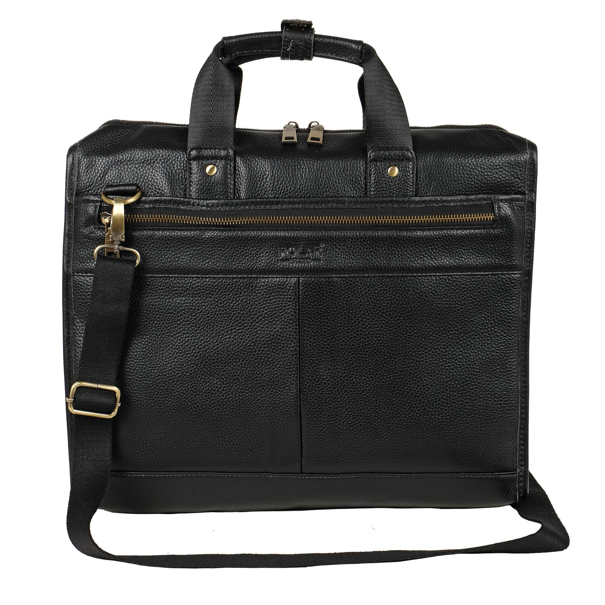 Портфель-папка из натуральной кожи POLA 5191 Black