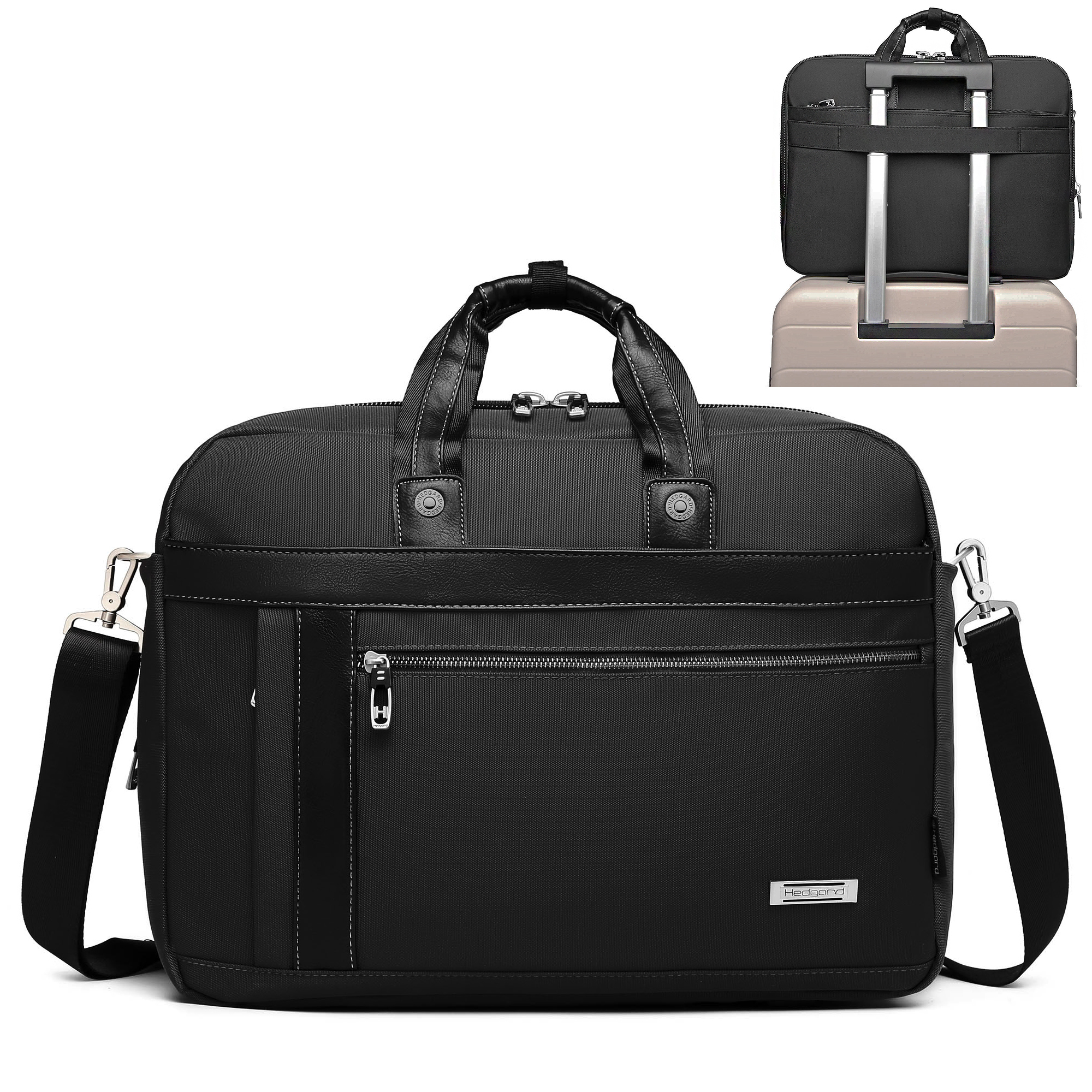 Мужская раздвижная сумка  Hedgard 1147-1 Black 17"