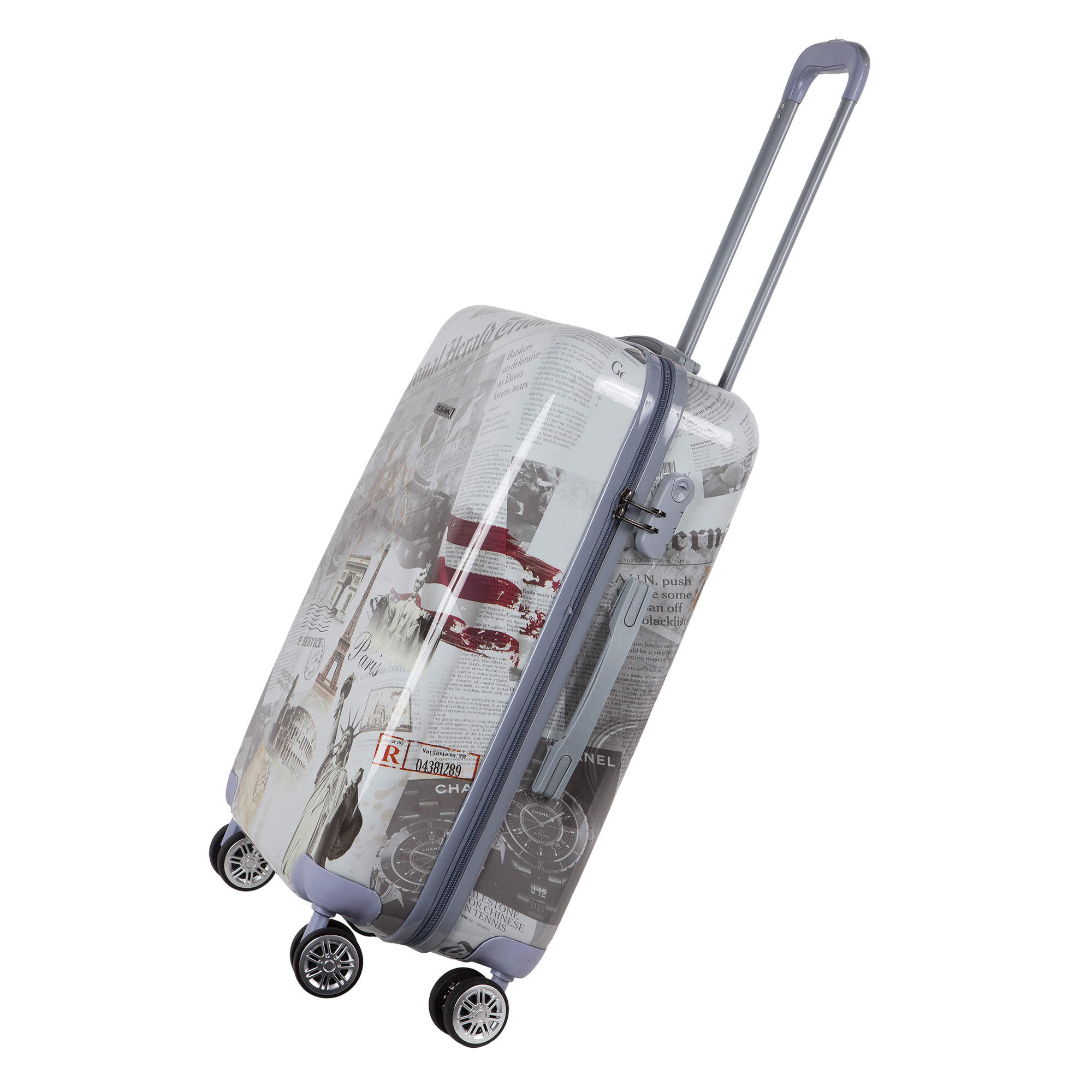 Чемодан средний POLAR РА030-24" "Газета"