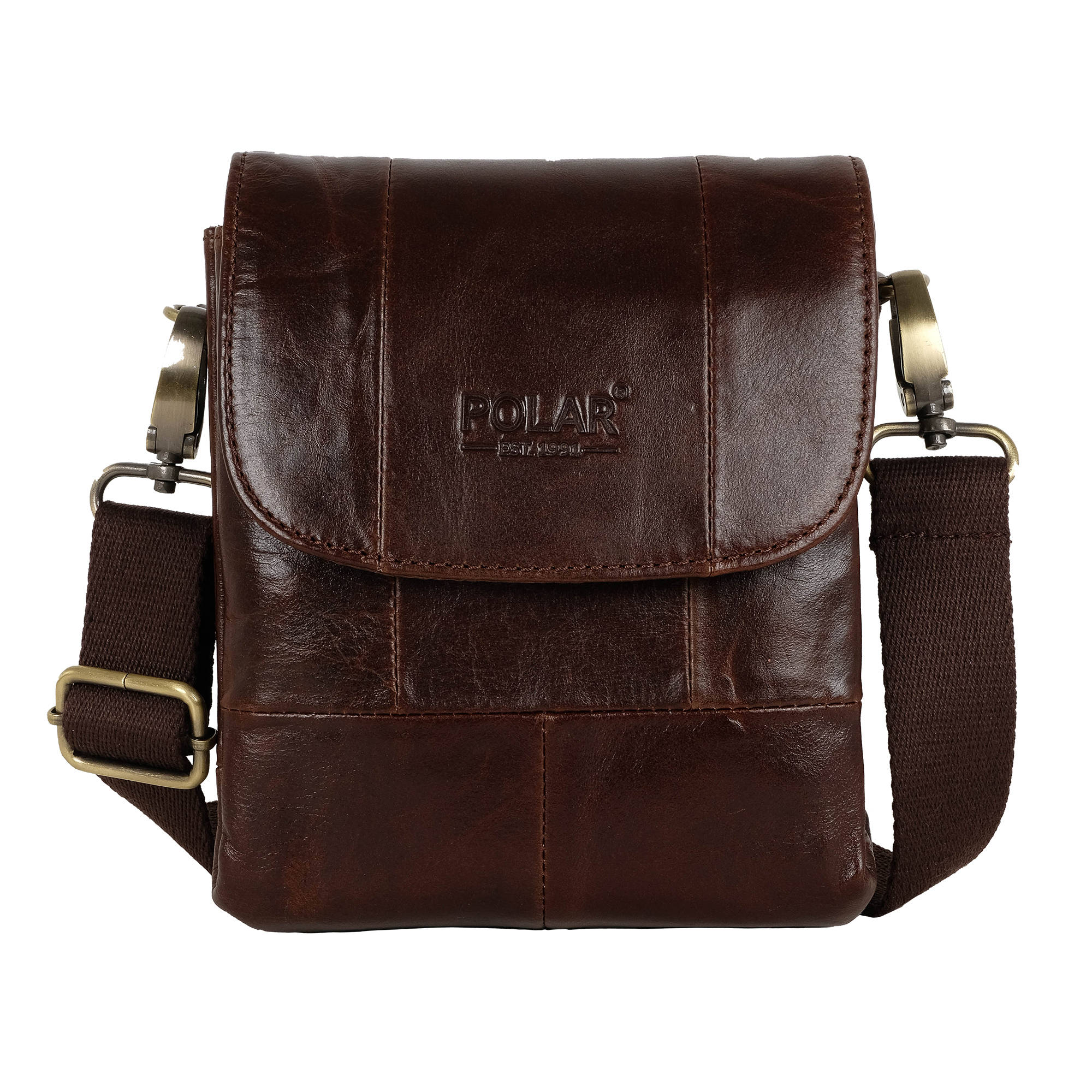 Сумка на плечо с креплением на ремень POLAR 21048 Brown