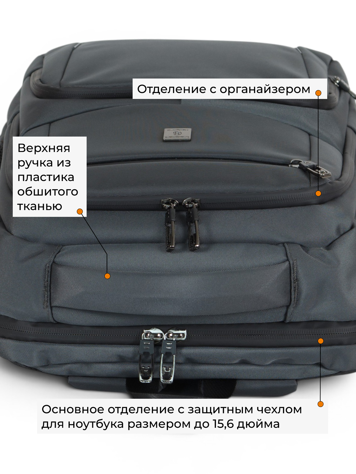 Городской рюкзак с двумя отделениями Hedgard 23102 Grey