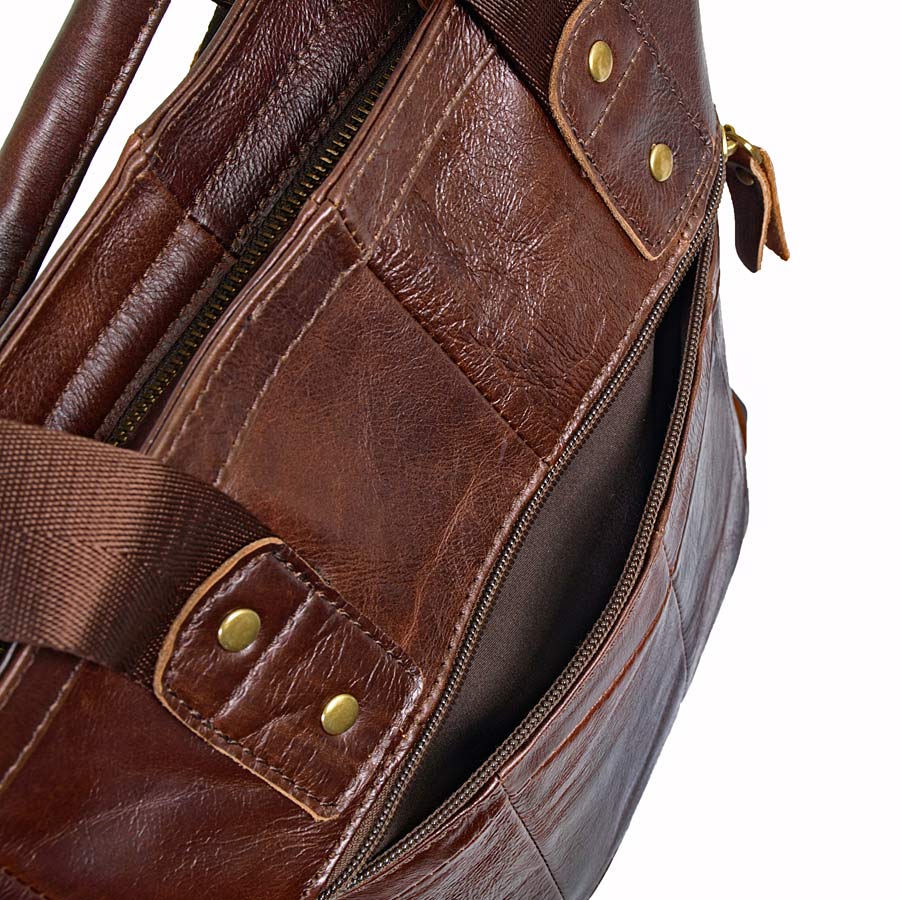 Вертикальная кожаная сумка POLA 0107 Coffee