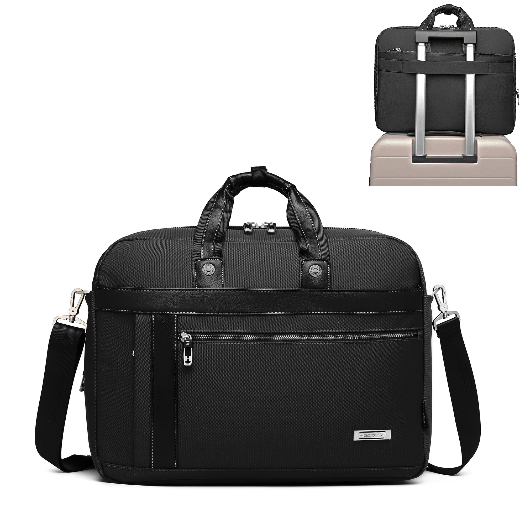 Мужская раздвижная сумка  Hedgard 1147 Black 15"