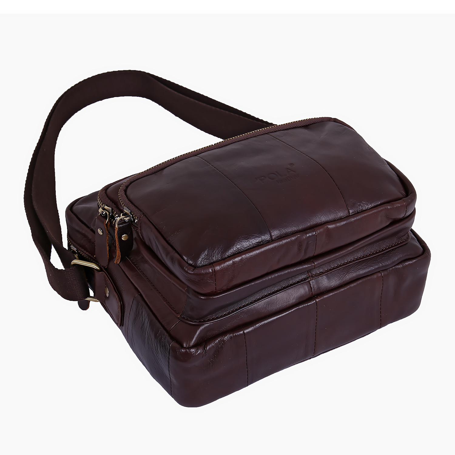 Мужская кожаная сумка POLA 1584 Brown