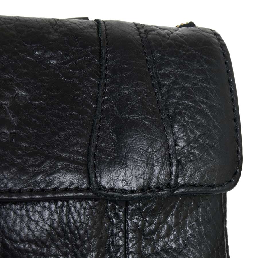 Кожаная сумка на пояс и на ремень POLA 0213 Black