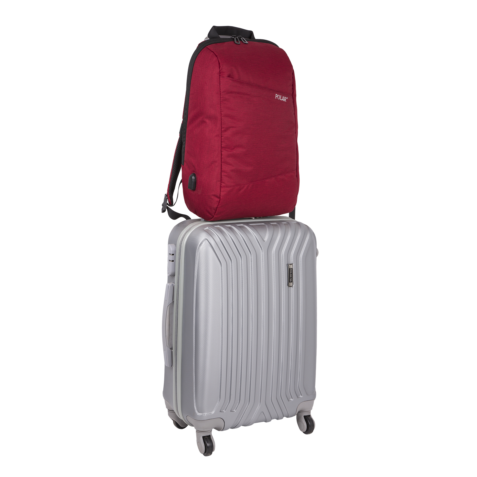 Рюкзак с USB портом POLAR К9173 Red