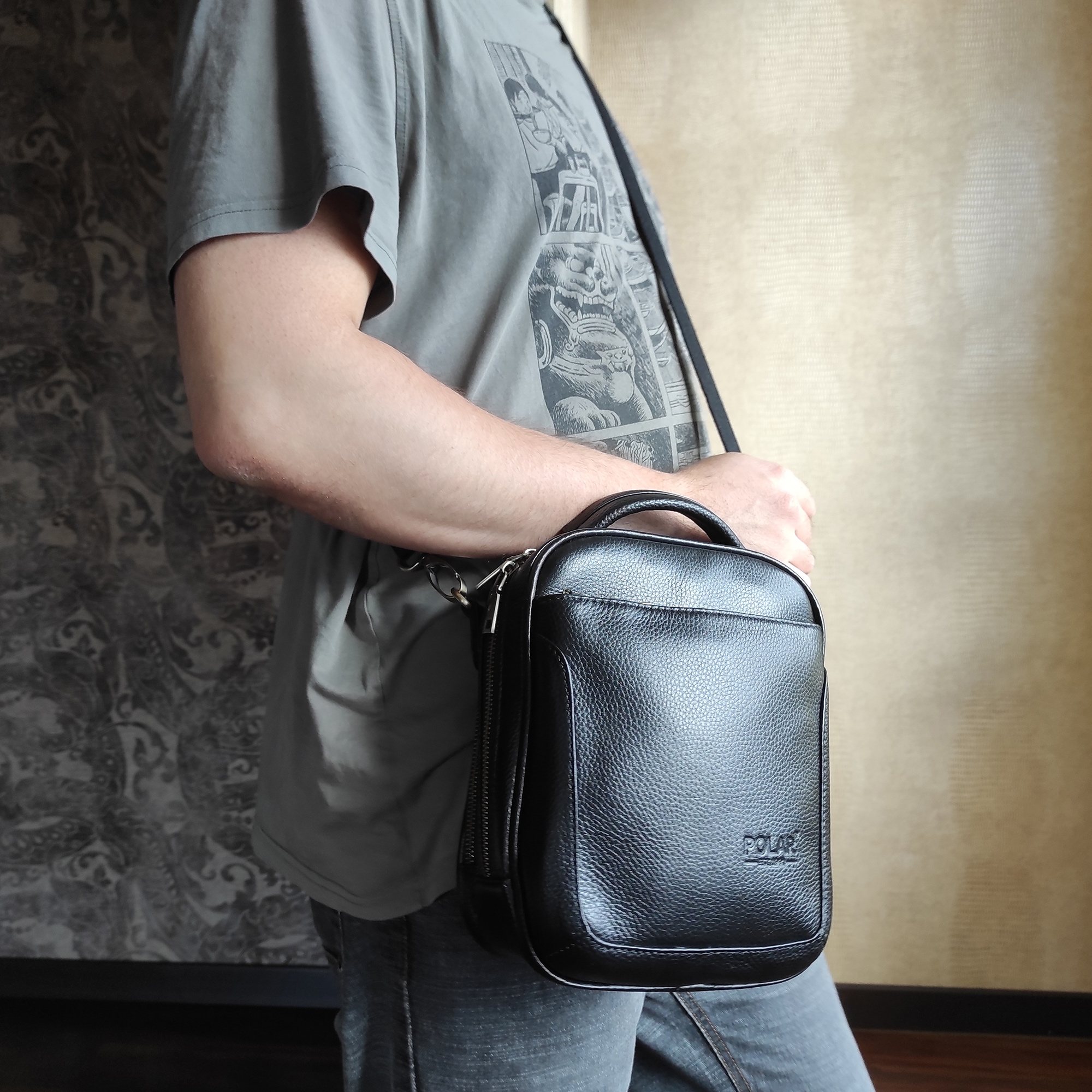 Мужская кожаная сумка POLA 3281 Brown