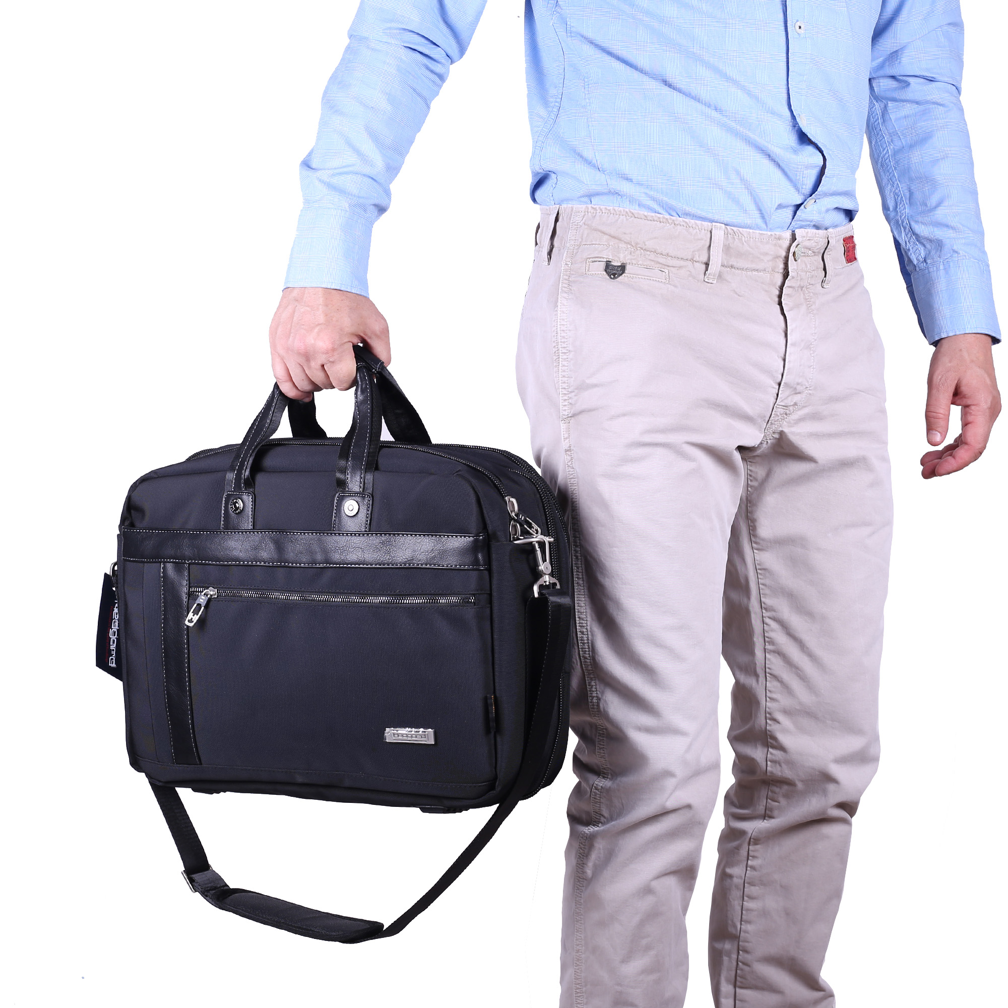 Мужская раздвижная сумка  Hedgard 1147-1 Black 17"