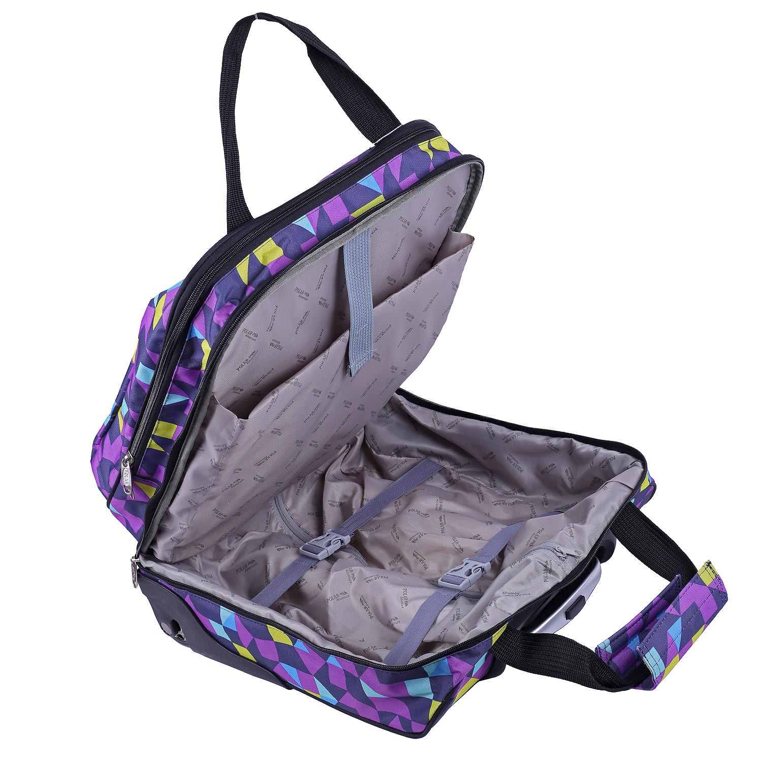 Чемодан на колесах для ручной клади POLAR П7094 "Розовая клетка"