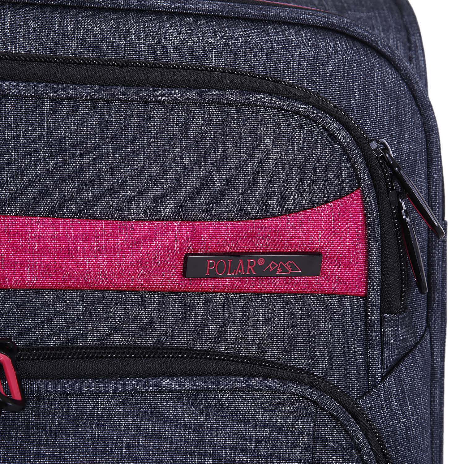 Суперлегкий чемодан среднего размера POLAR Р18А13-23" Black