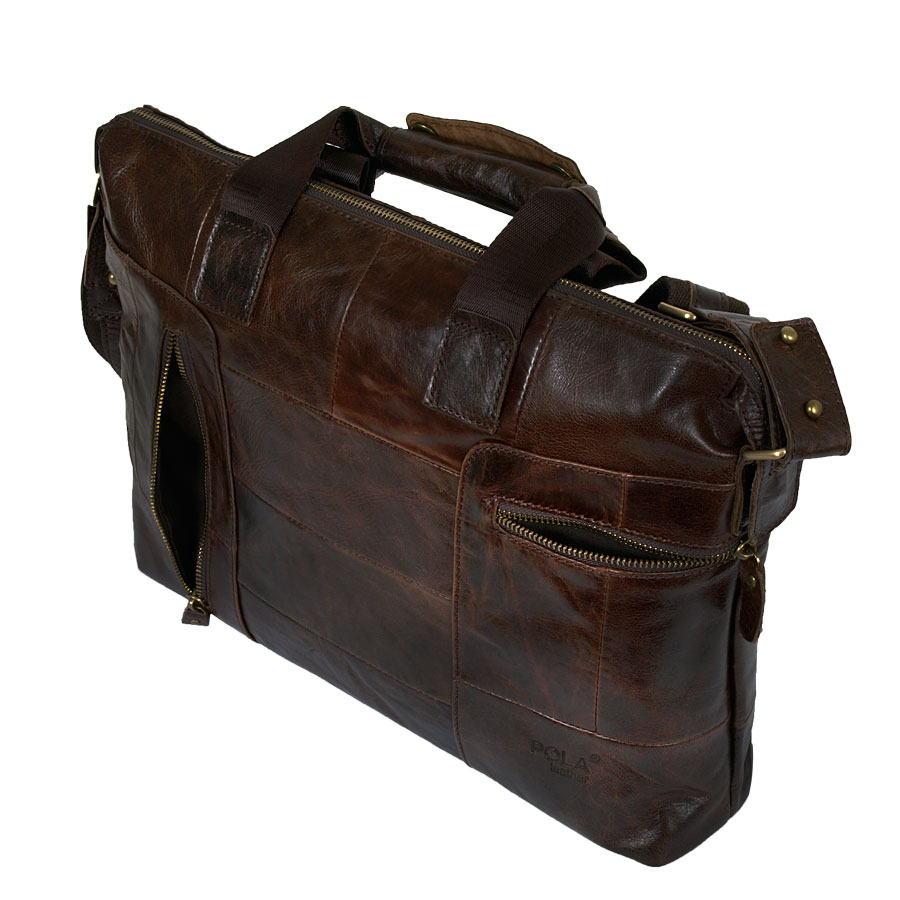 Мужская сумка из натуральной кожи POLA 1011 Coffee