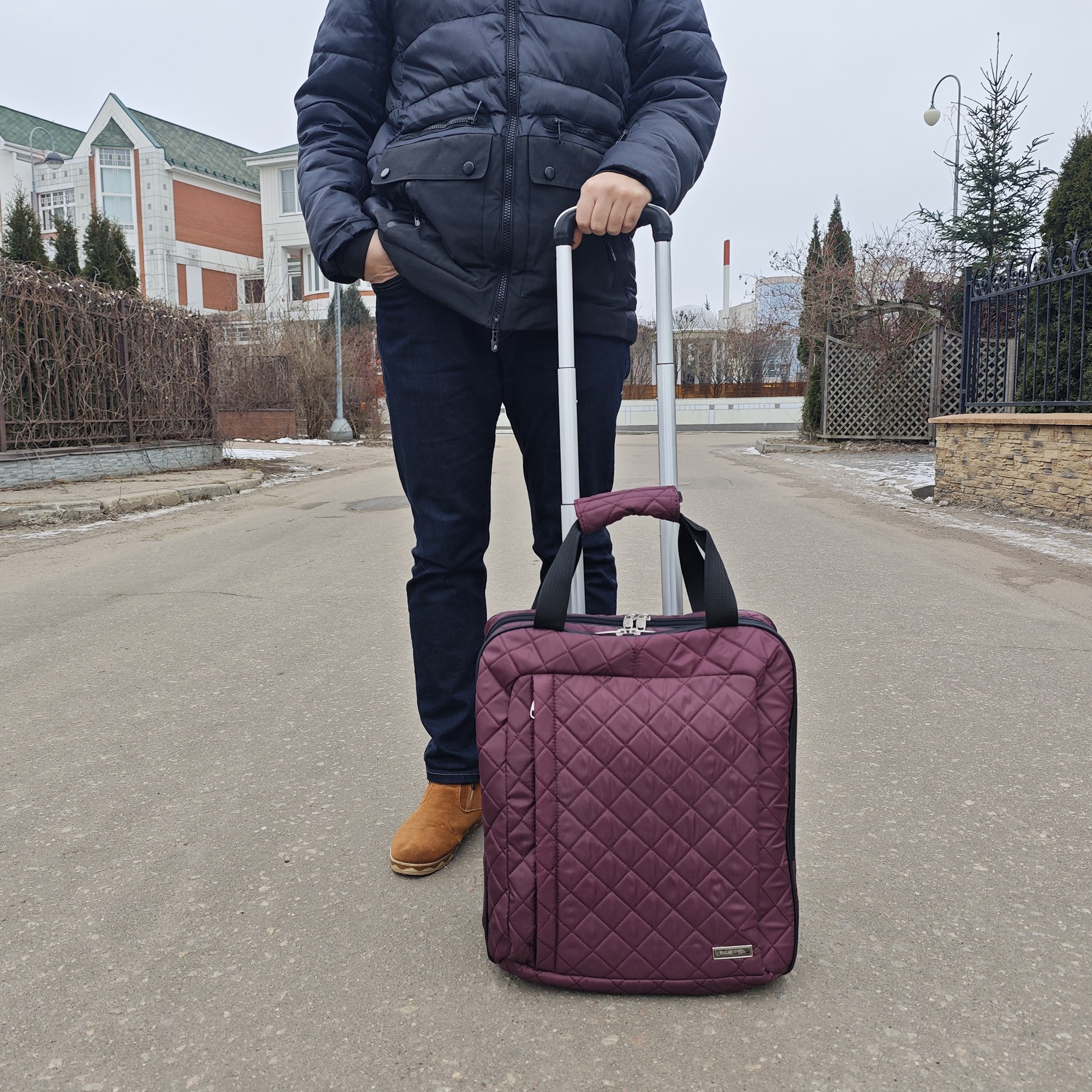 Сумка на колесах для ручной клади POLAR 7058 Bordo
