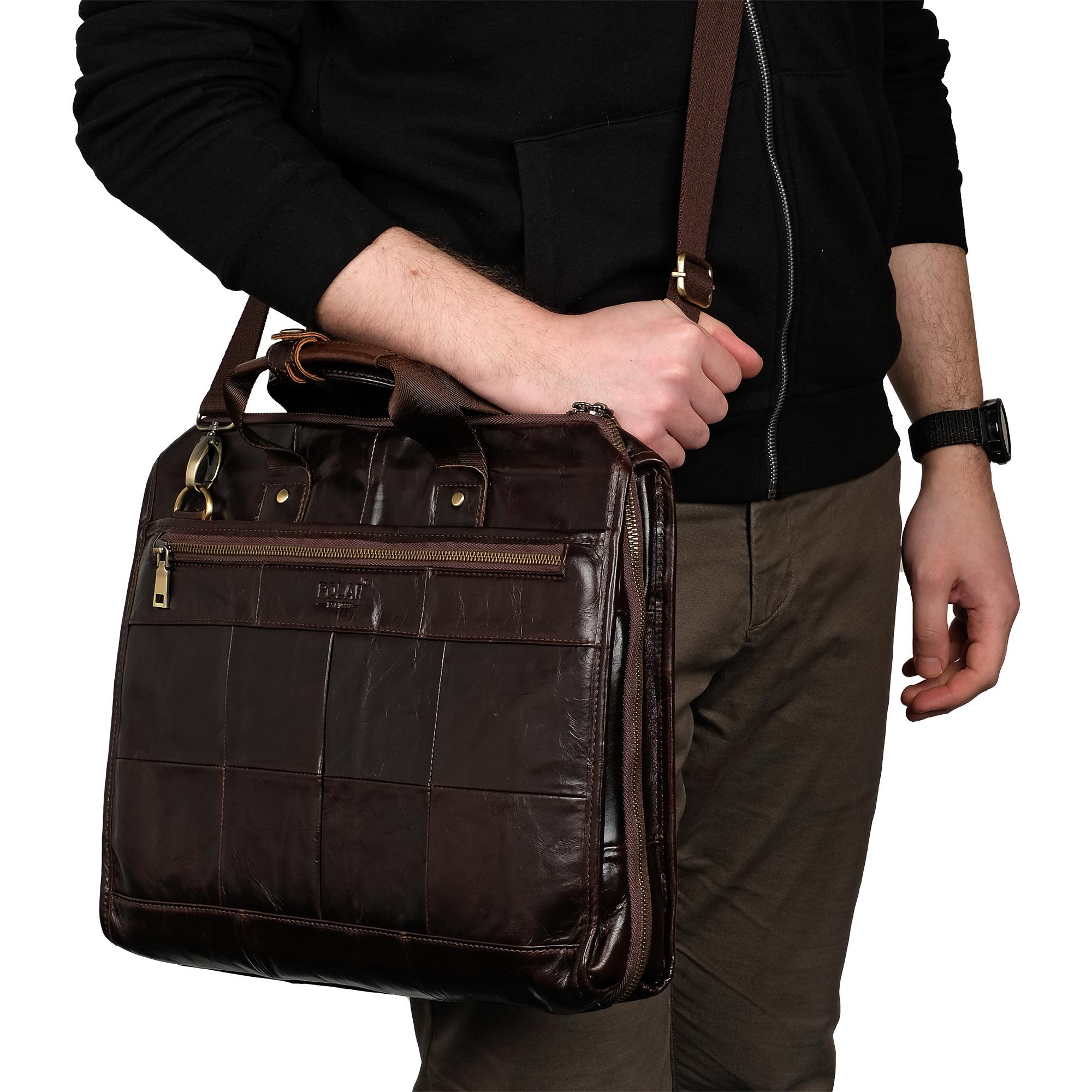 Портфель-папка из натуральной кожи POLA 5191 Brown