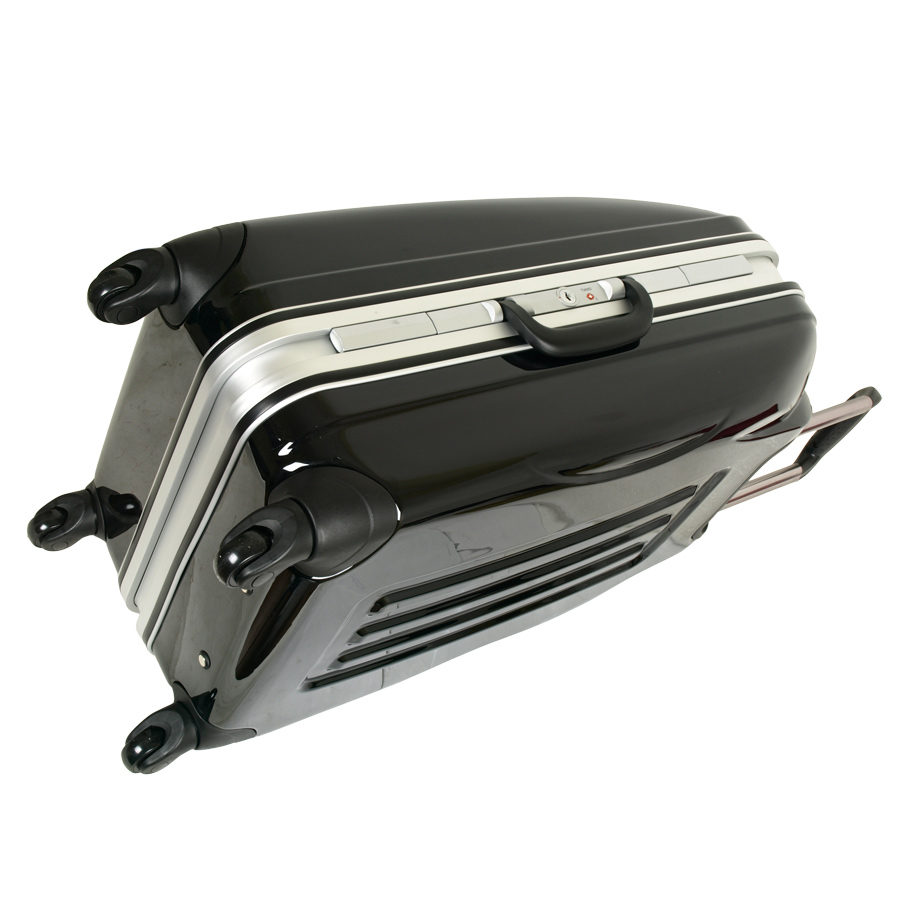 Чемодан-кейс на защелках средний POLAR P1123-25" Black