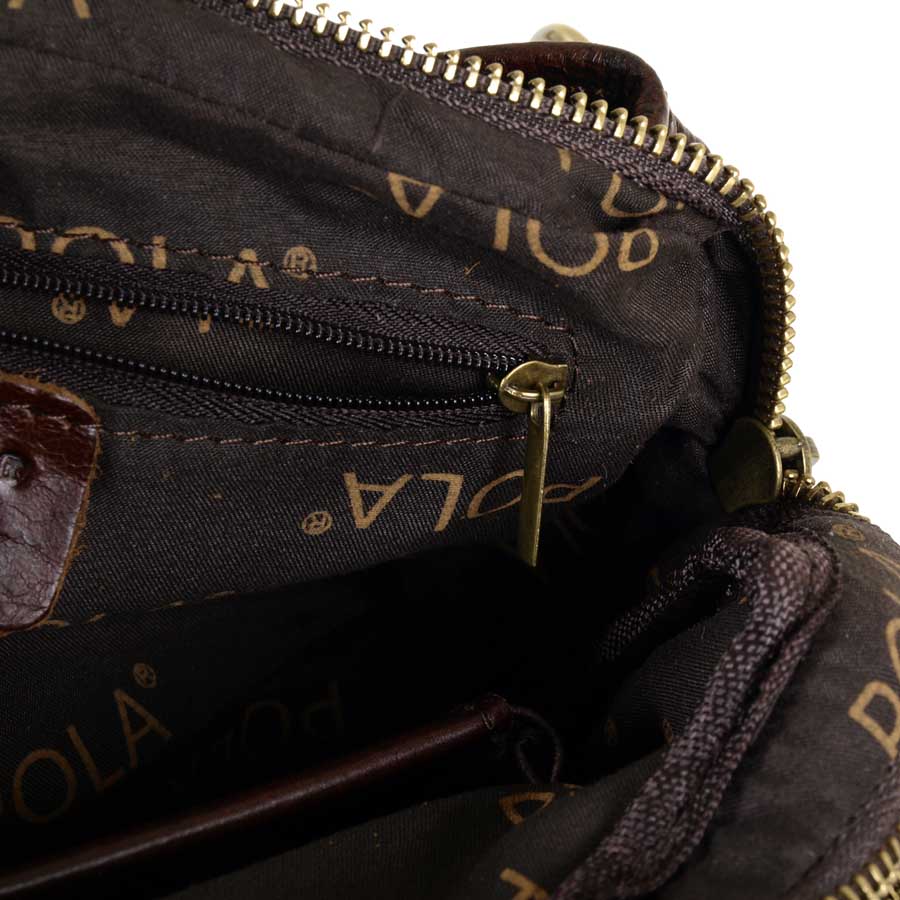 Кожаная сумка на пояс POLAR 21587 Coffee