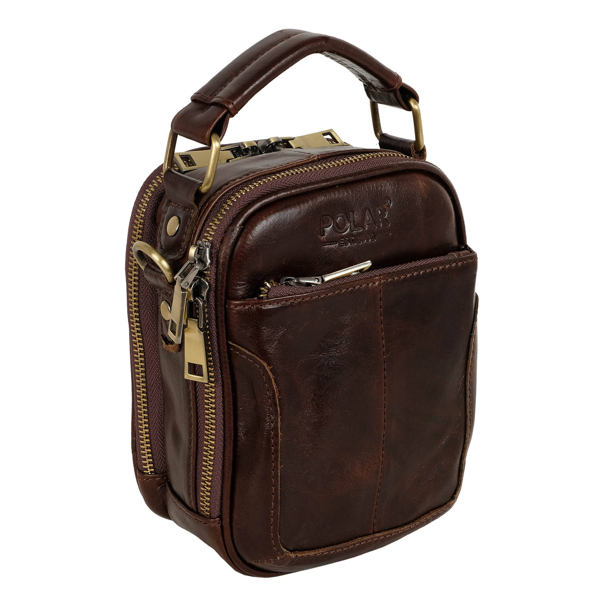 Мужская кожаная сумка POLAR 24021 Brown