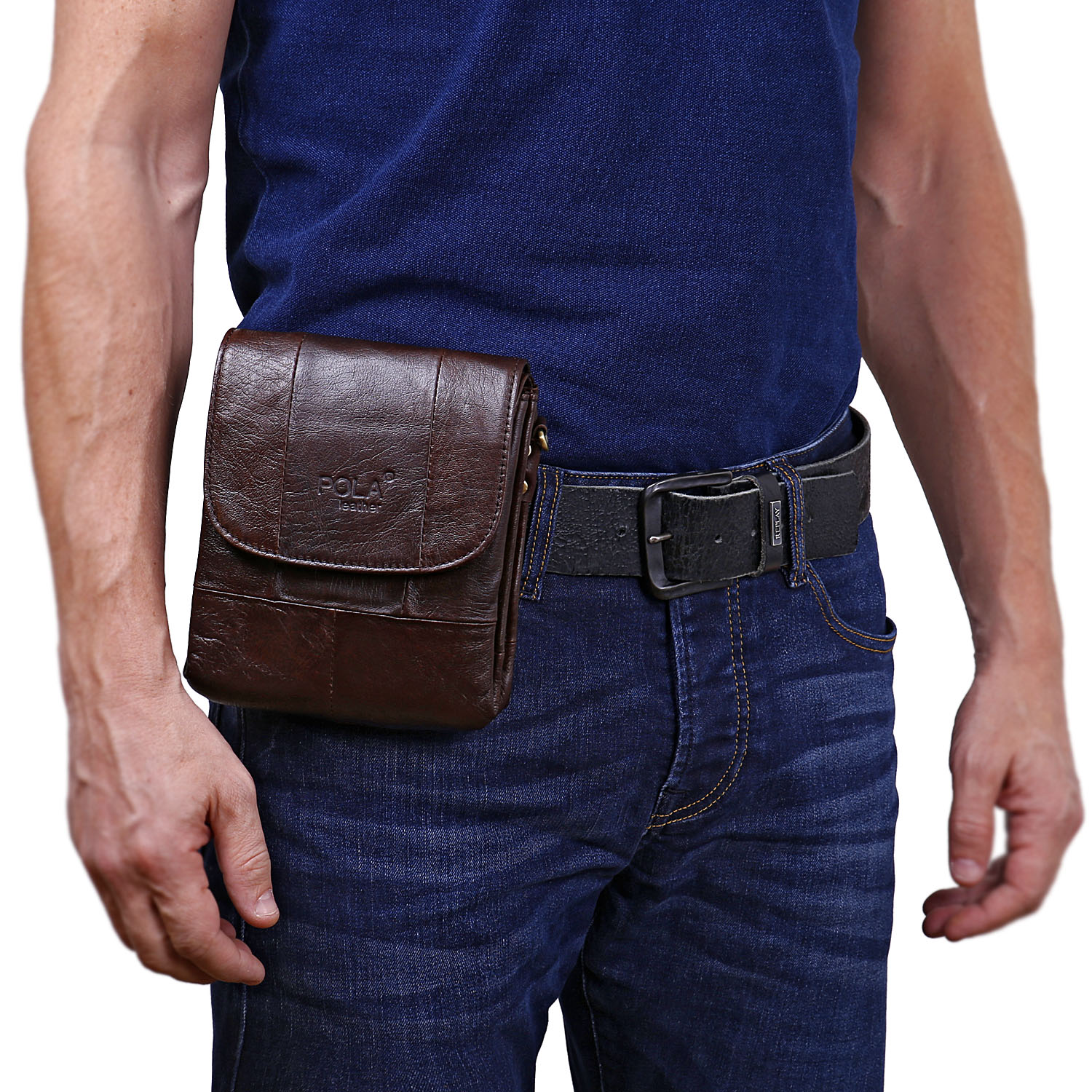 Сумка на плечо с креплением на ремень POLAR 21048 Brown