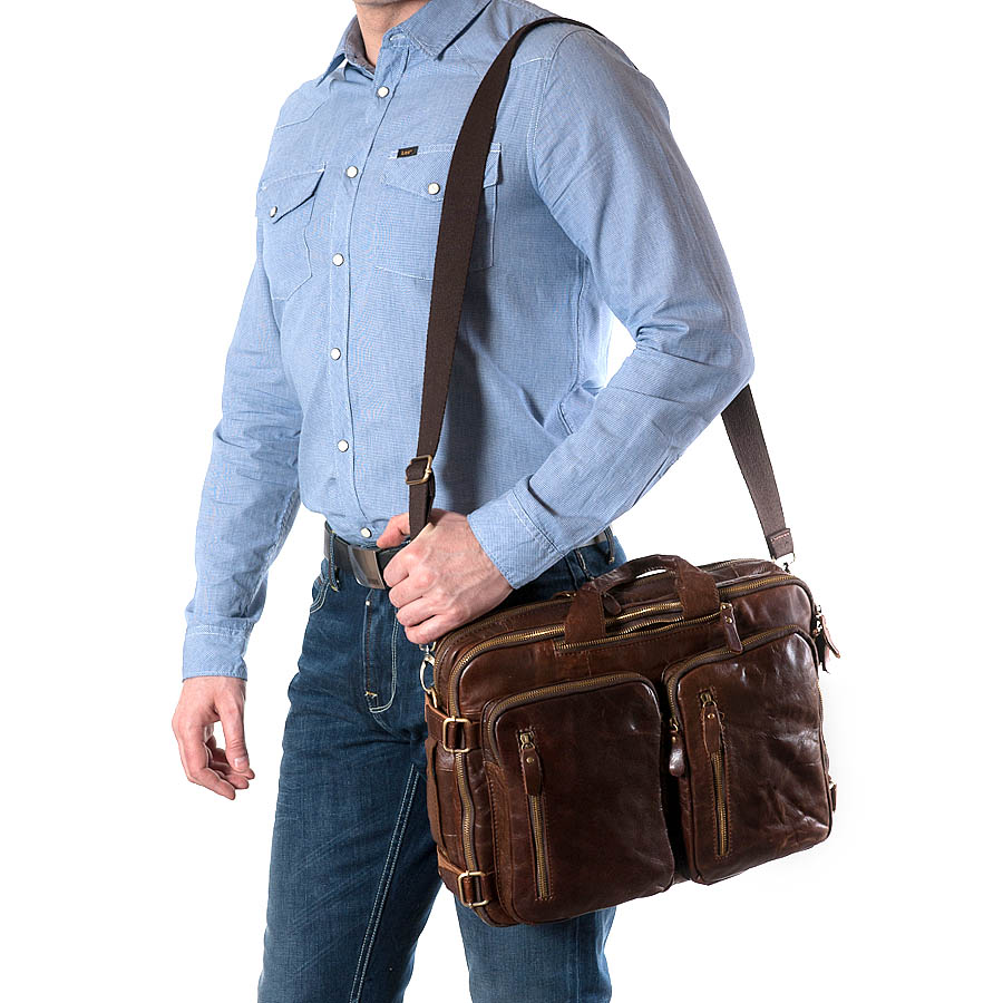 Сумка-рюкзак из натуральной кожи POLA 6031 Coffee