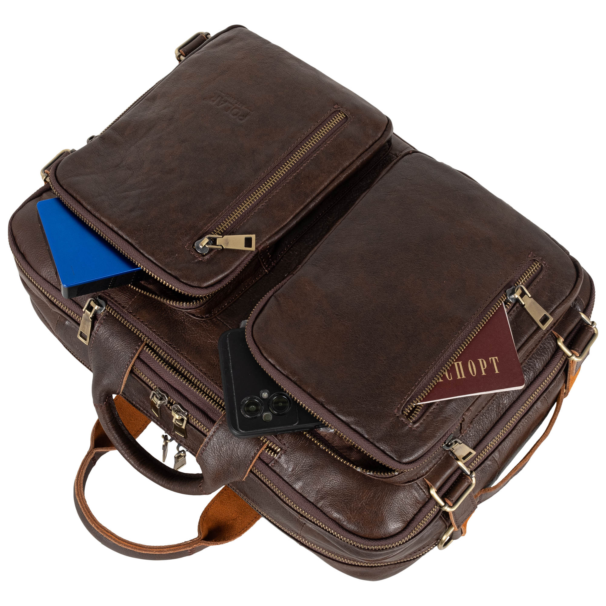 Сумка-рюкзак из натуральной кожи POLA 6031 Coffee