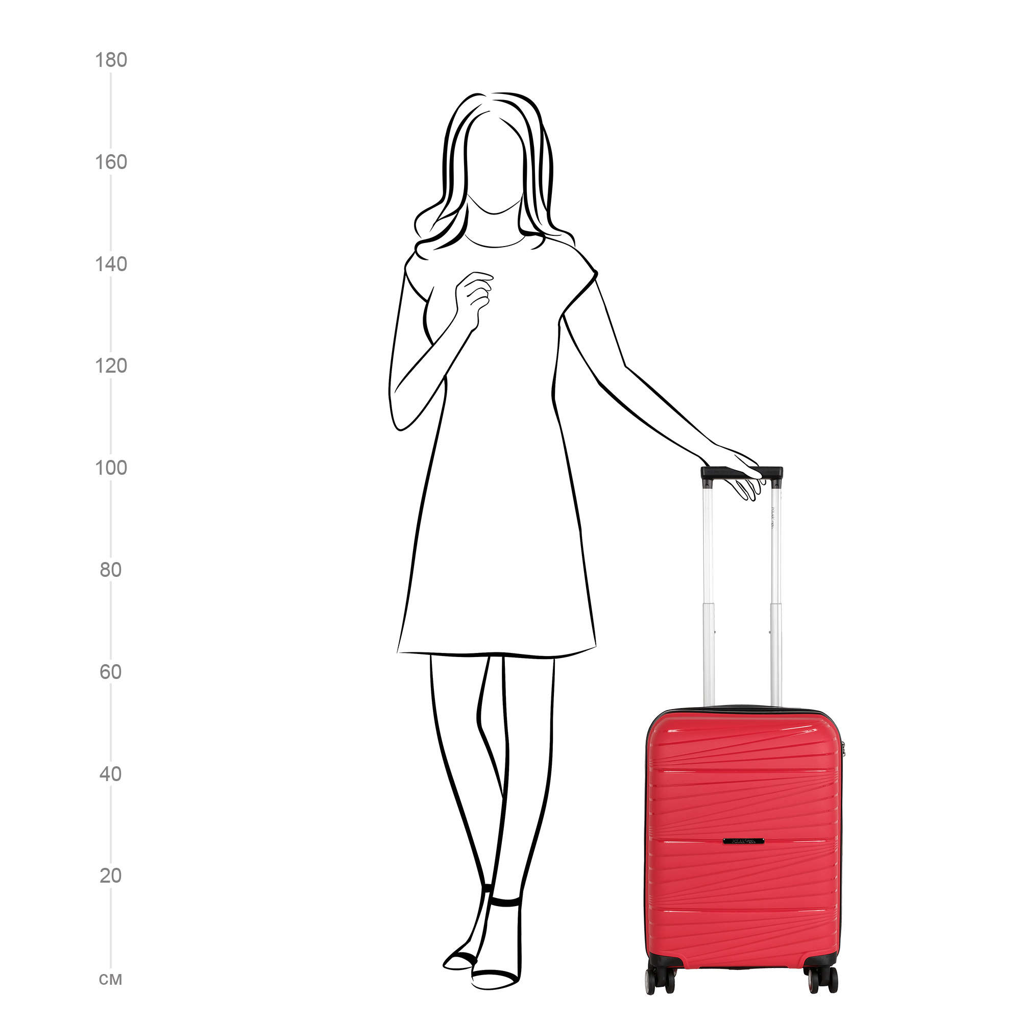 Чемодан малый, для ручной клади POLAR РР820-20" Red