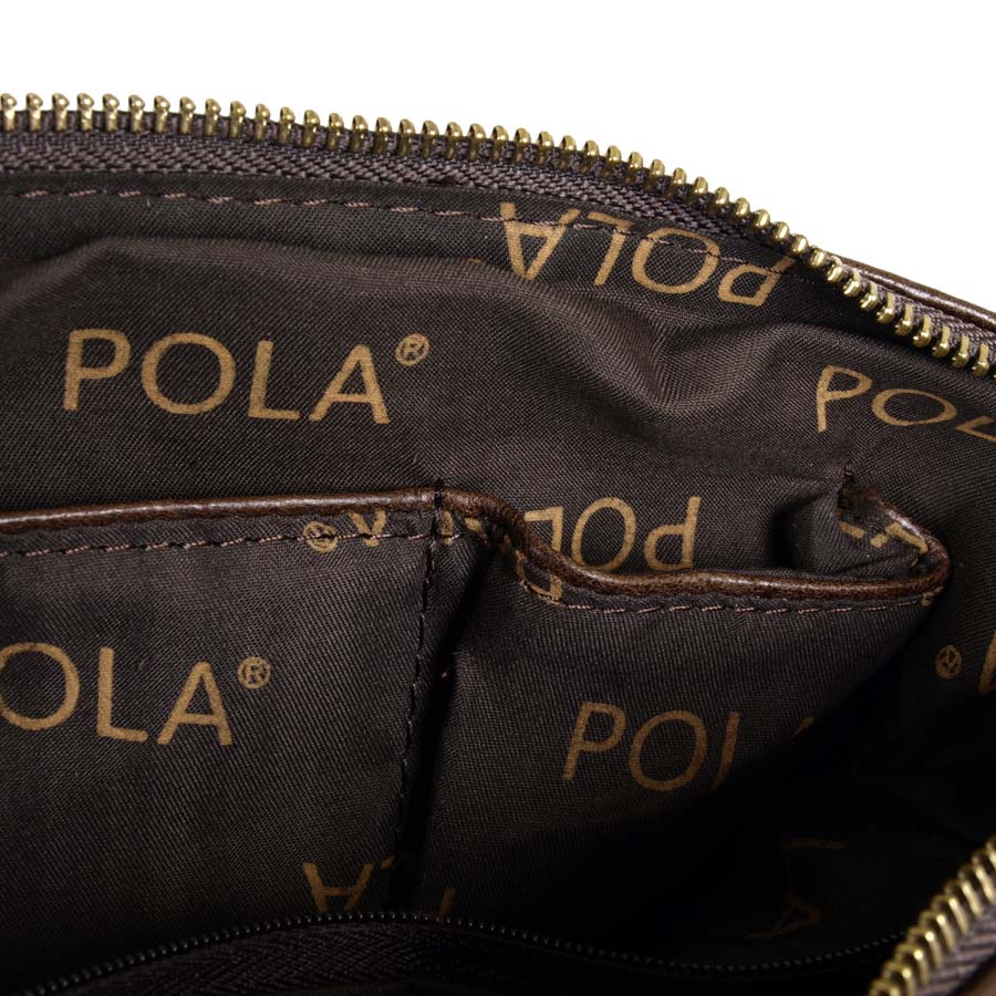 Кожаная сумка на пояс POLA 0243 Coffee