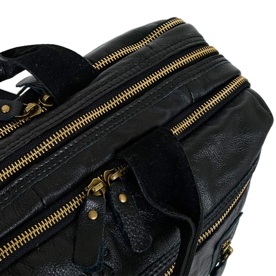 Мужская кожаная сумка для документов А4 и ноутбука POLA 0121 Black