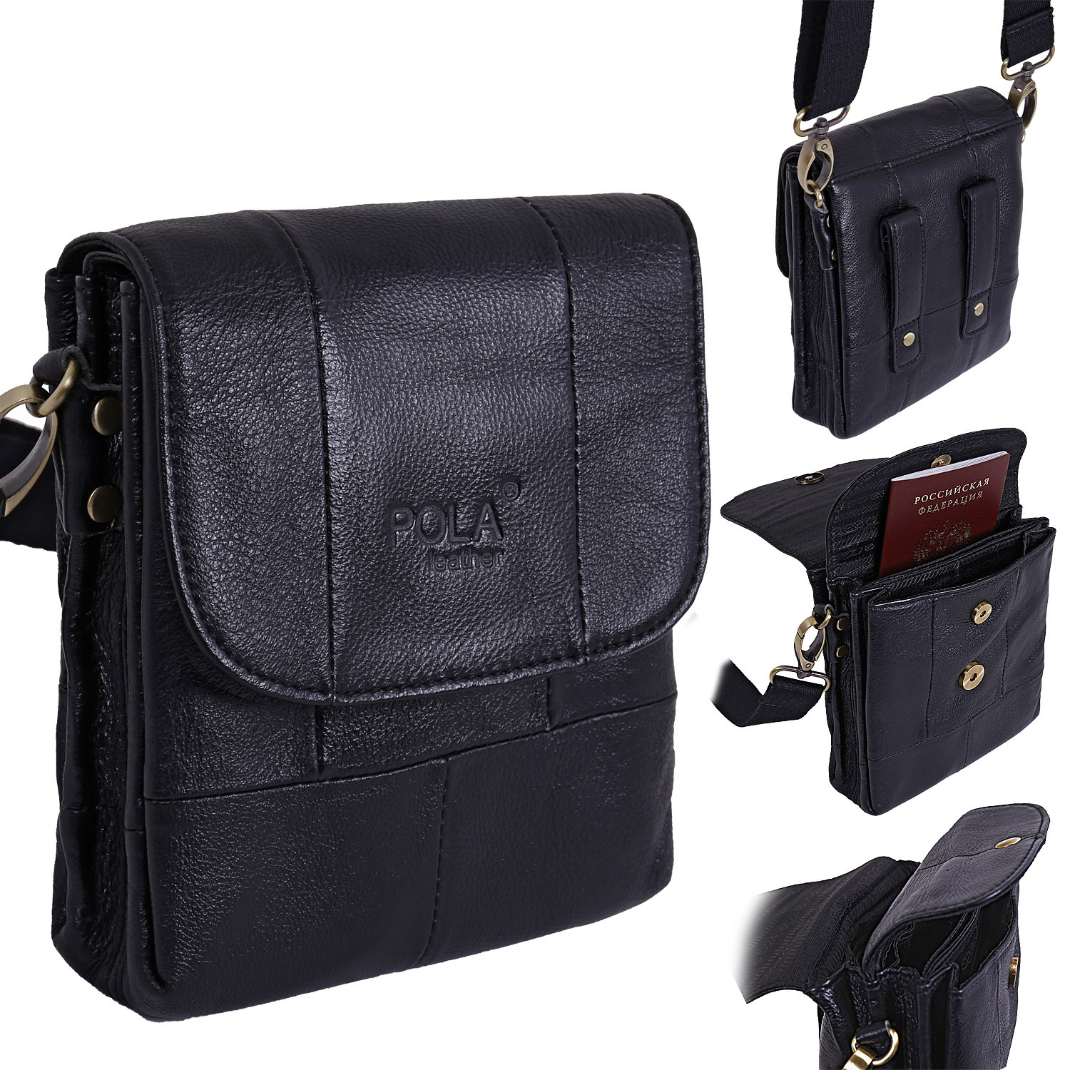 Сумка на плечо с креплением на ремень POLAR 21048 Black