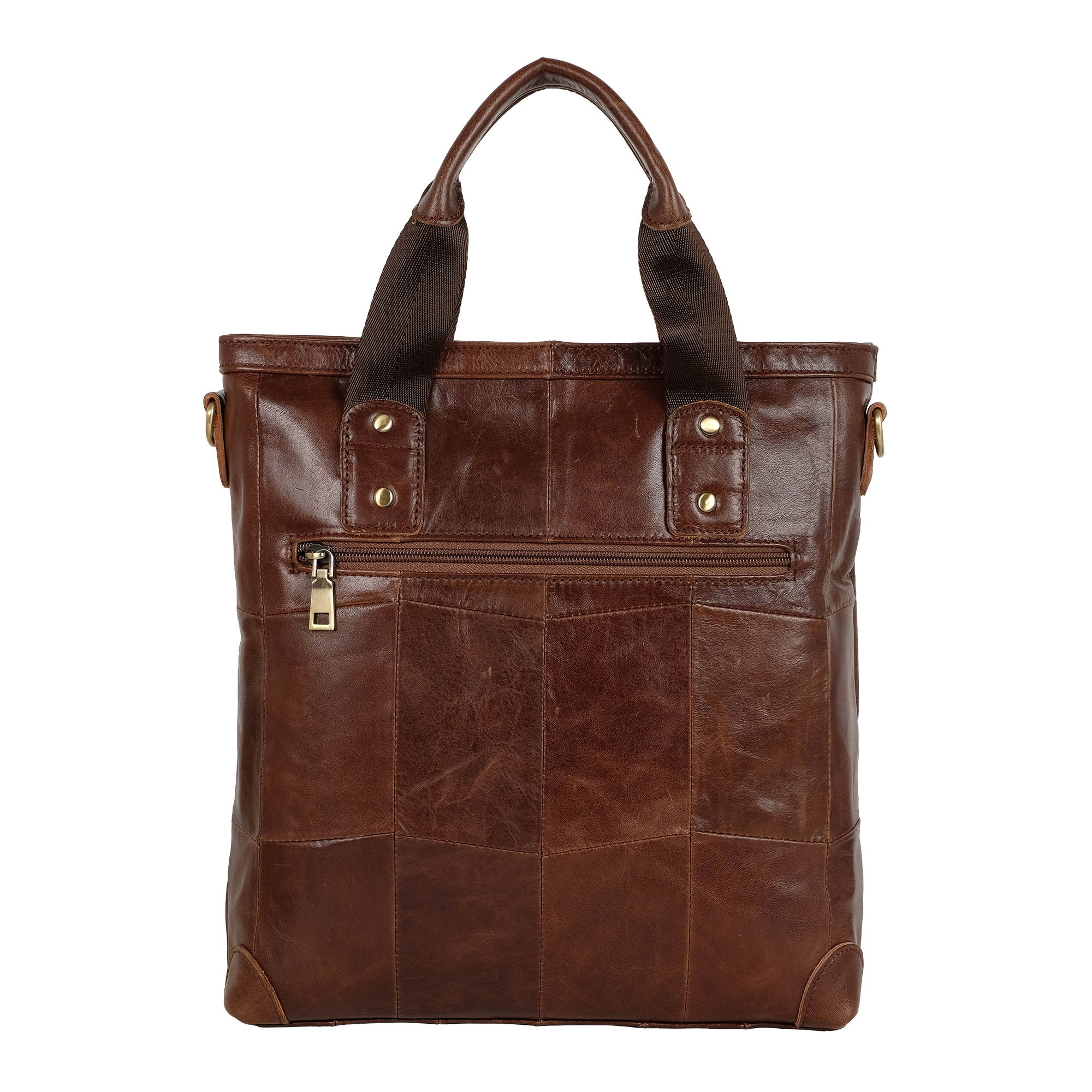 Вертикальная кожаная сумка POLAR 20107 Brown