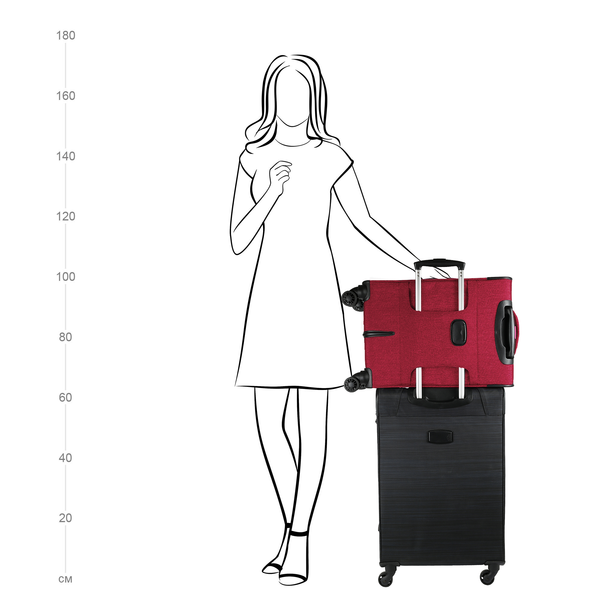 Суперлегкий чемодан для ручной клади POLAR Р18А13-19" Pink