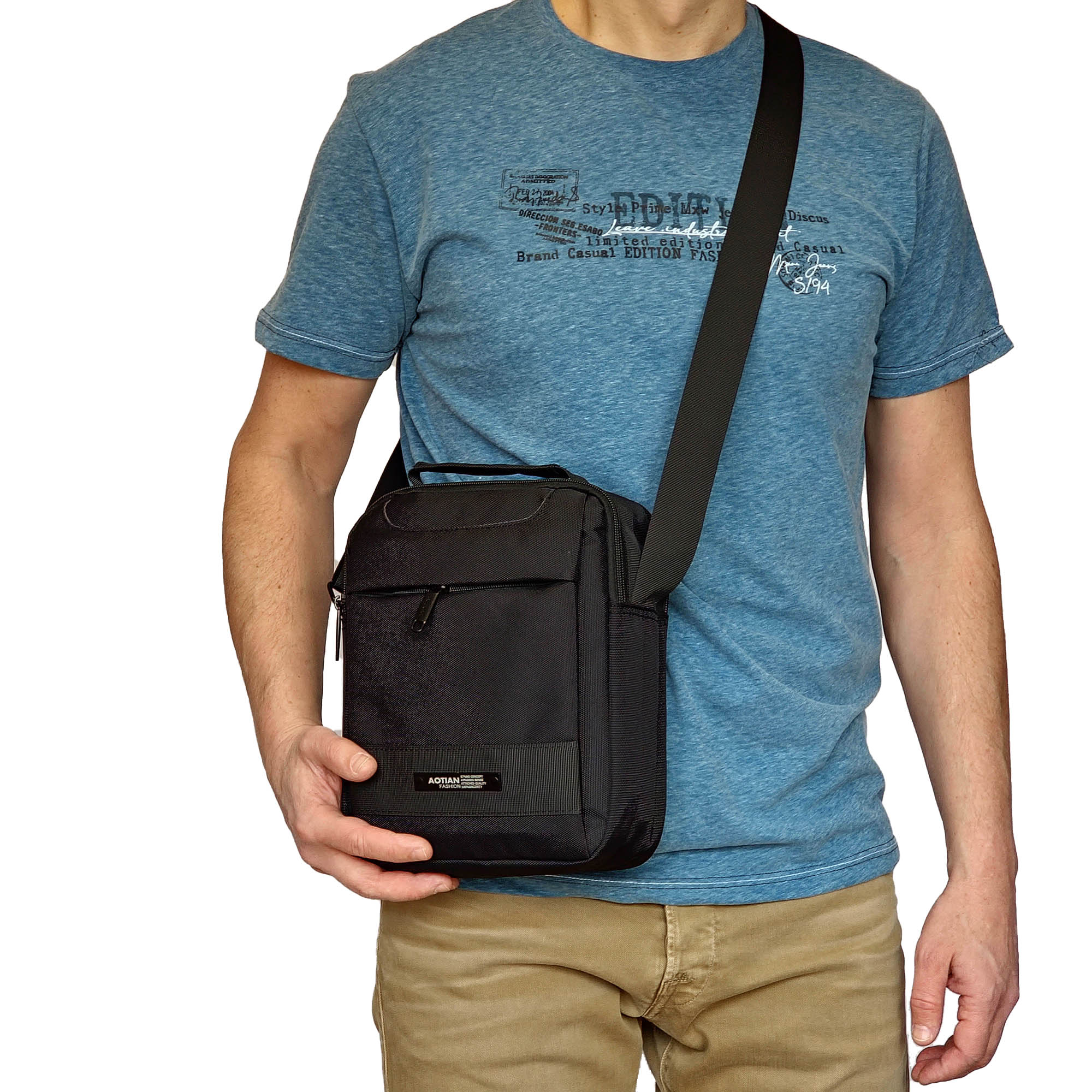 Мужская сумка через плечо AOTIAN 0694 Black