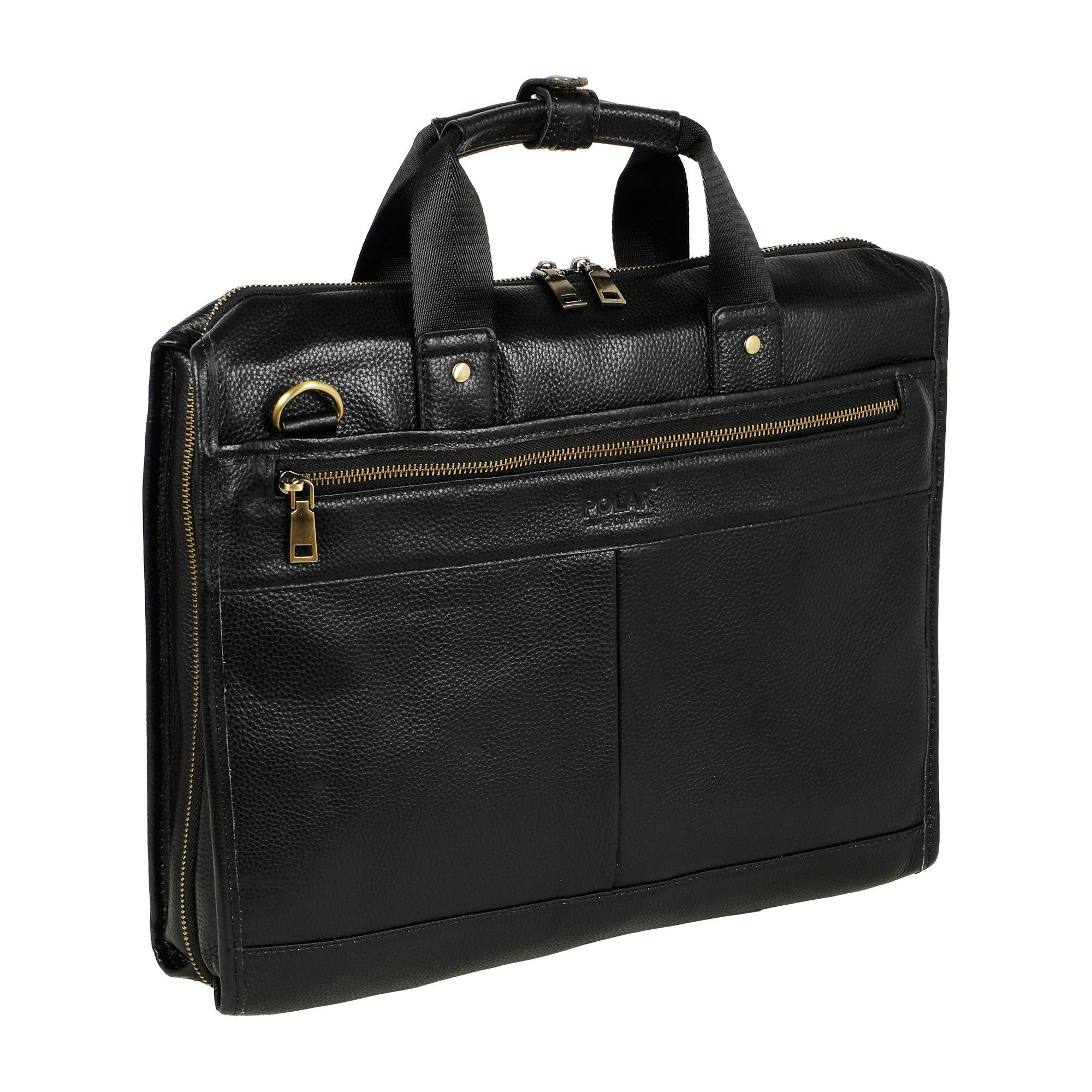 Портфель-папка из натуральной кожи POLA 5191 Black