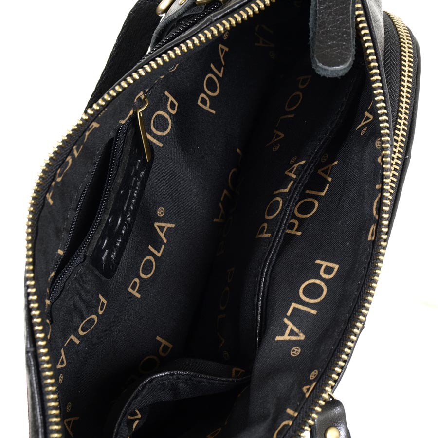 Кожаная сумка на пояс POLA 0243 Black