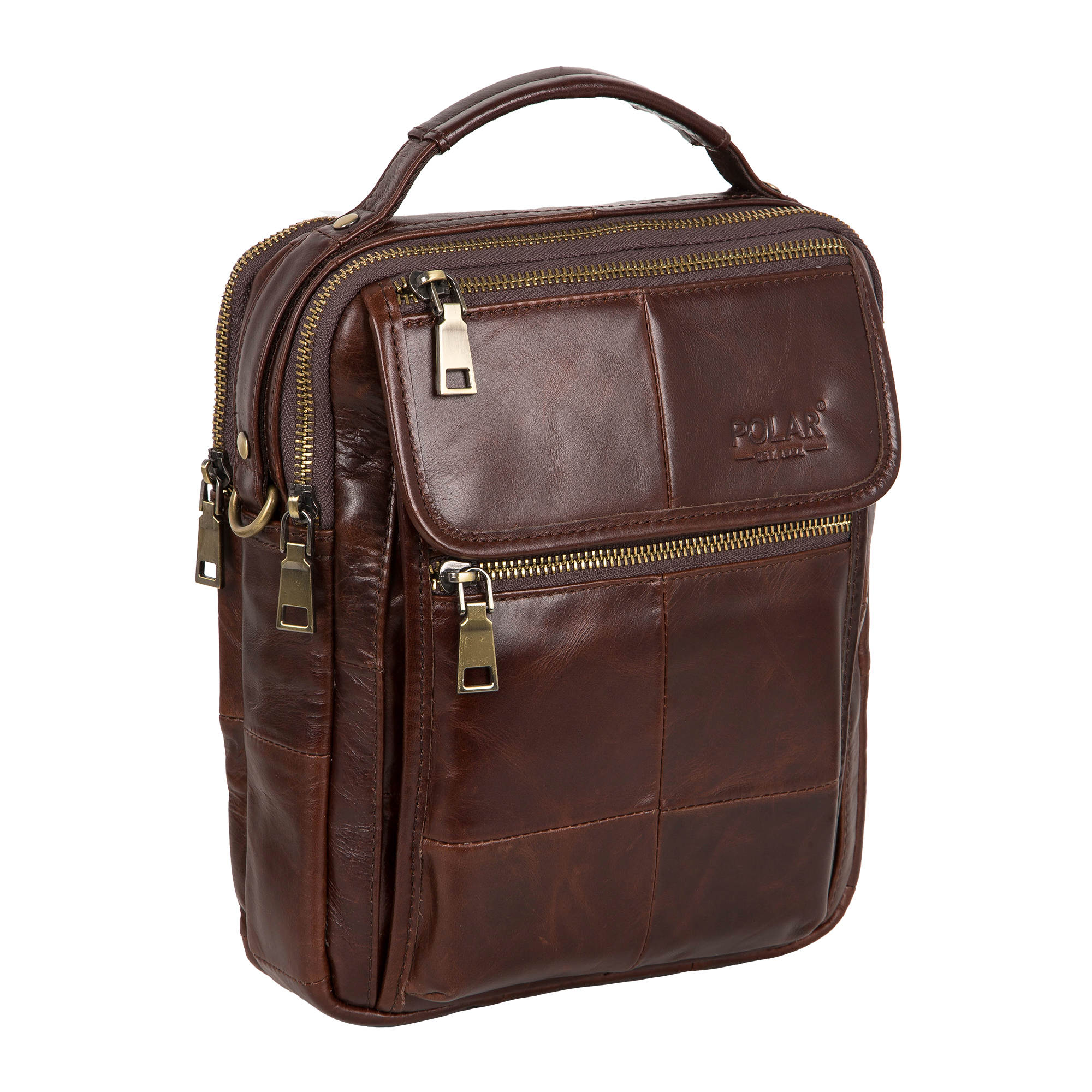 Мужская кожаная сумка POLAR 812166-9 Brown