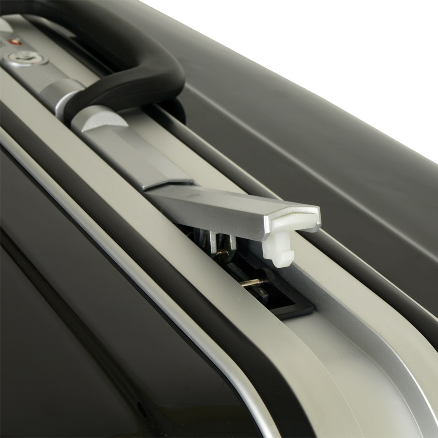 Чемодан-кейс на защелках средний POLAR P1123-25" Black